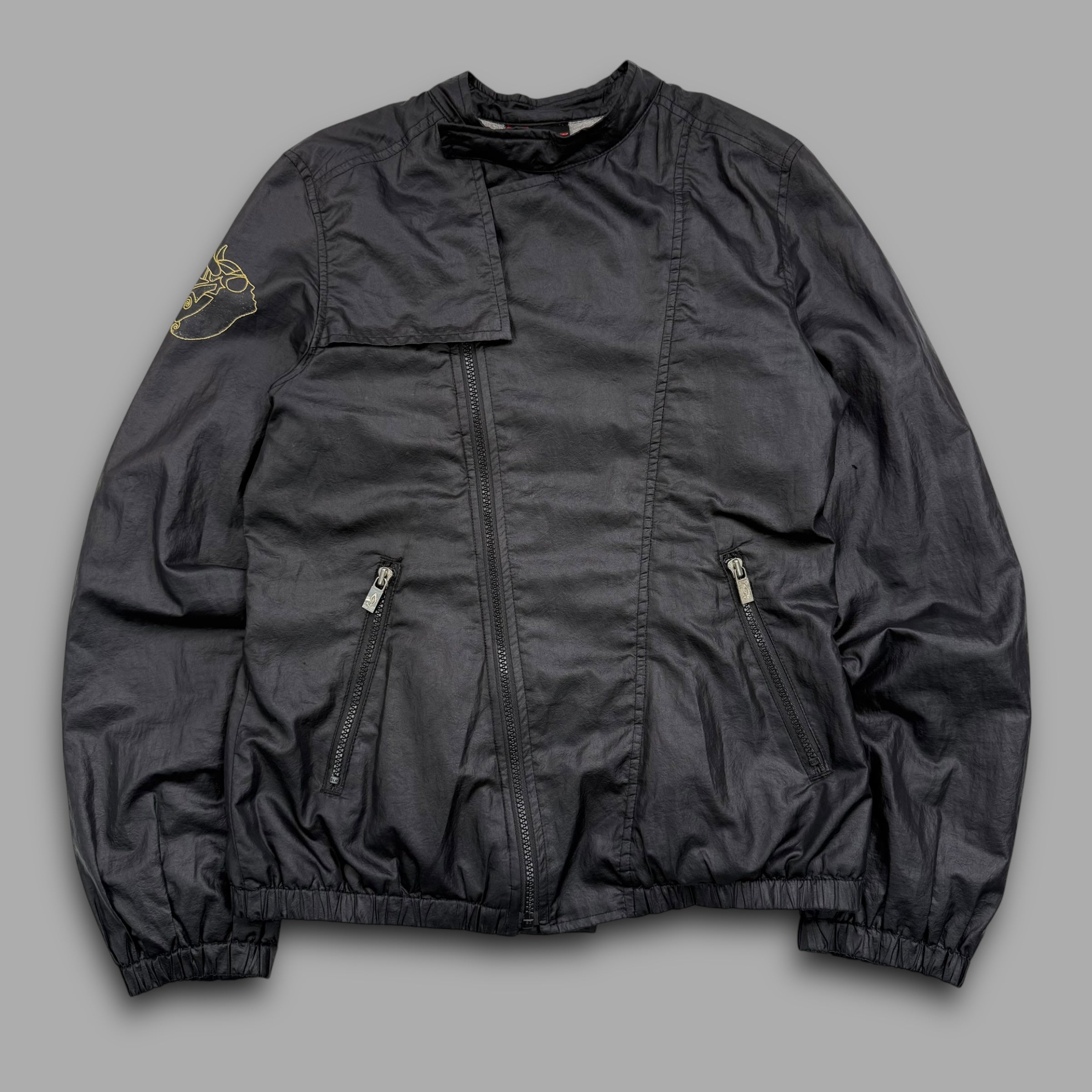 Diesel 2000's technical asymmetrical zip up jacket (M) wms