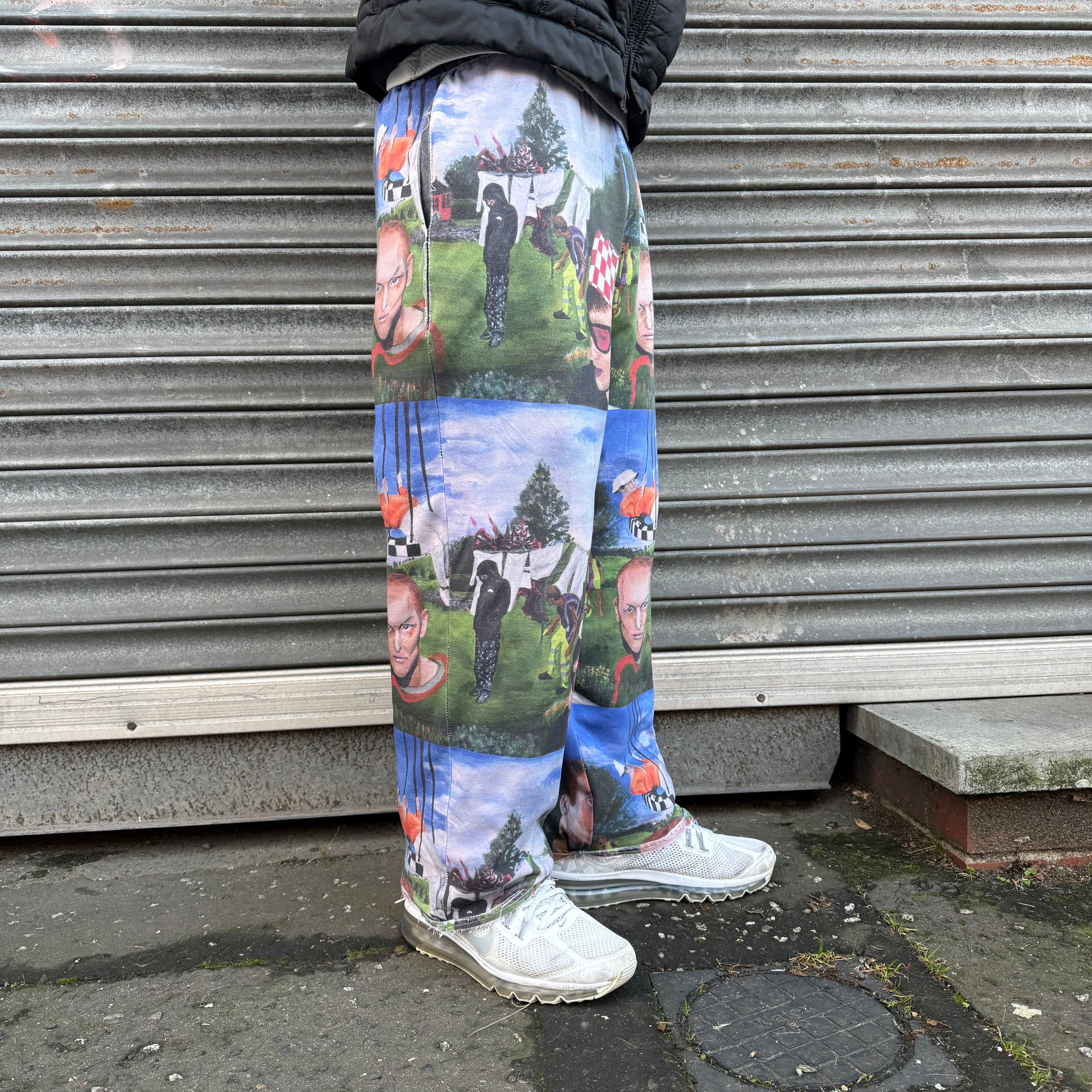 Flay x trouser project 1/1 'in the garden' baggy track bottoms (S)