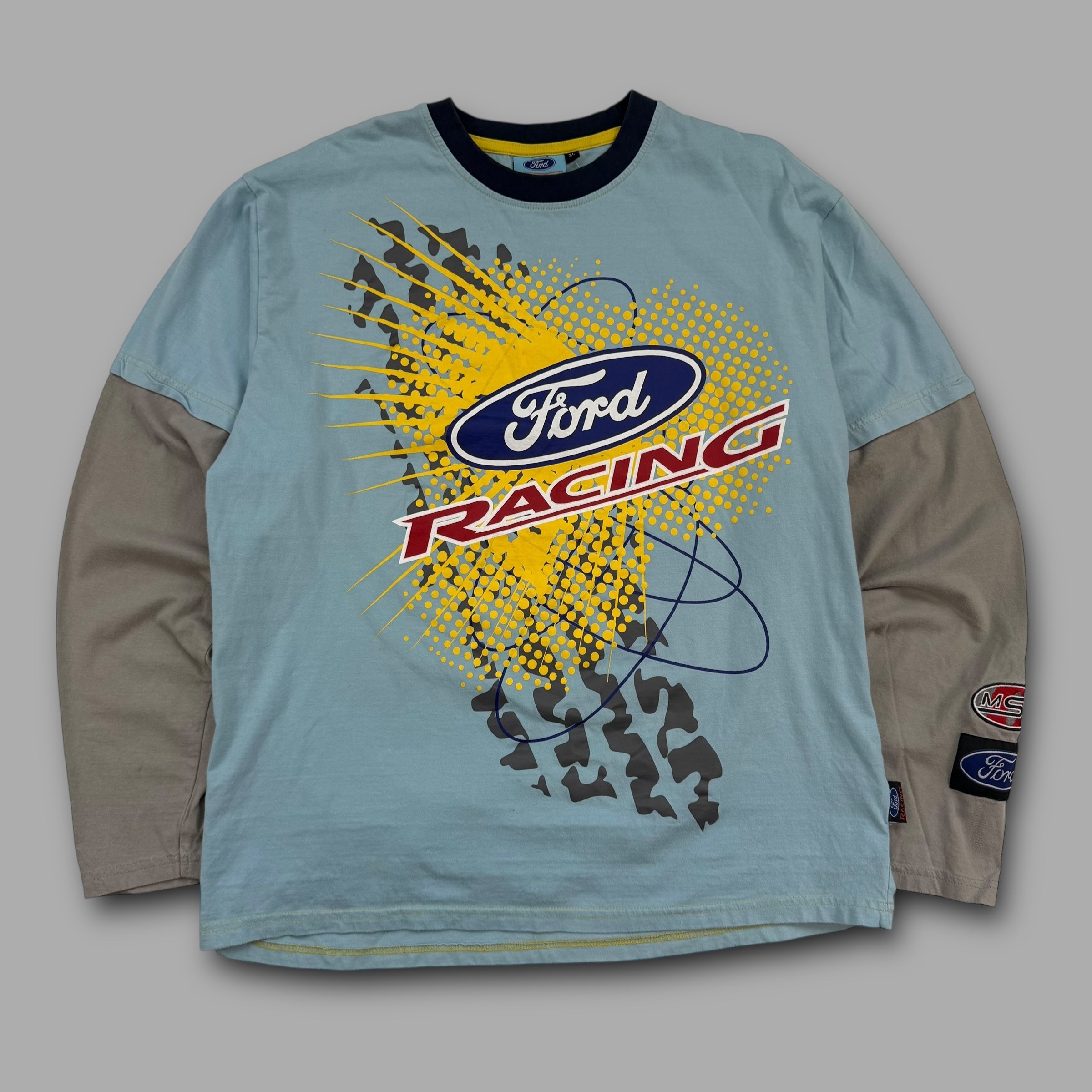 Ford racing 2000's graphic pullover two-tone long sleeve (XL)