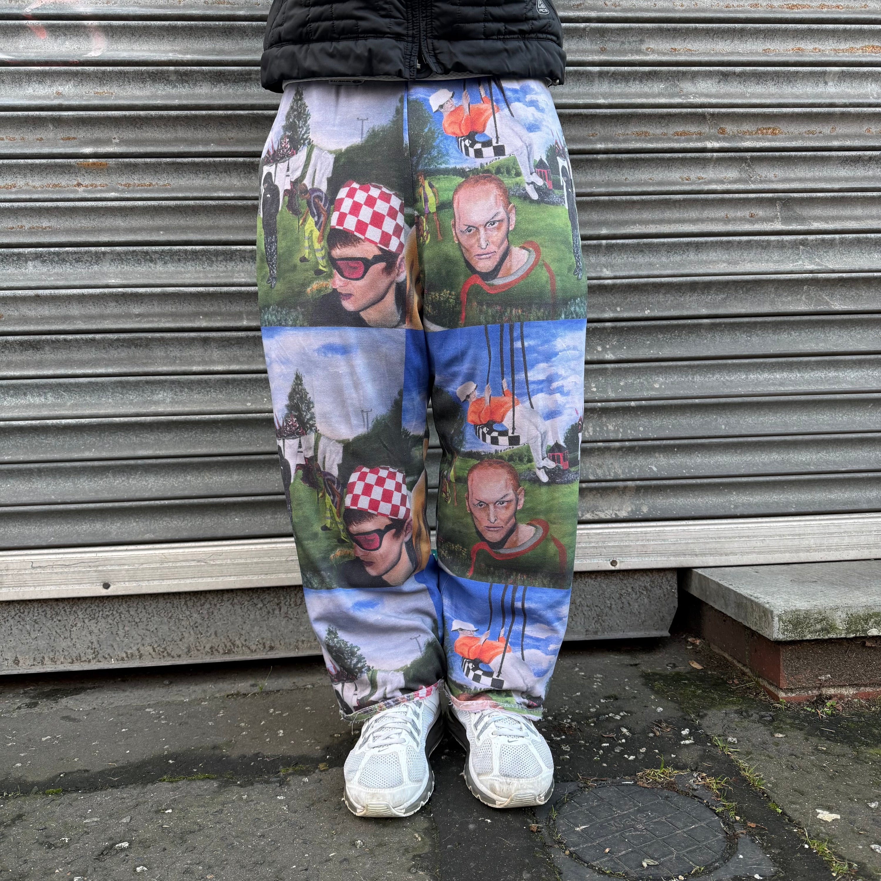 Flay x trouser project 1/1 'in the garden' baggy track bottoms (S)
