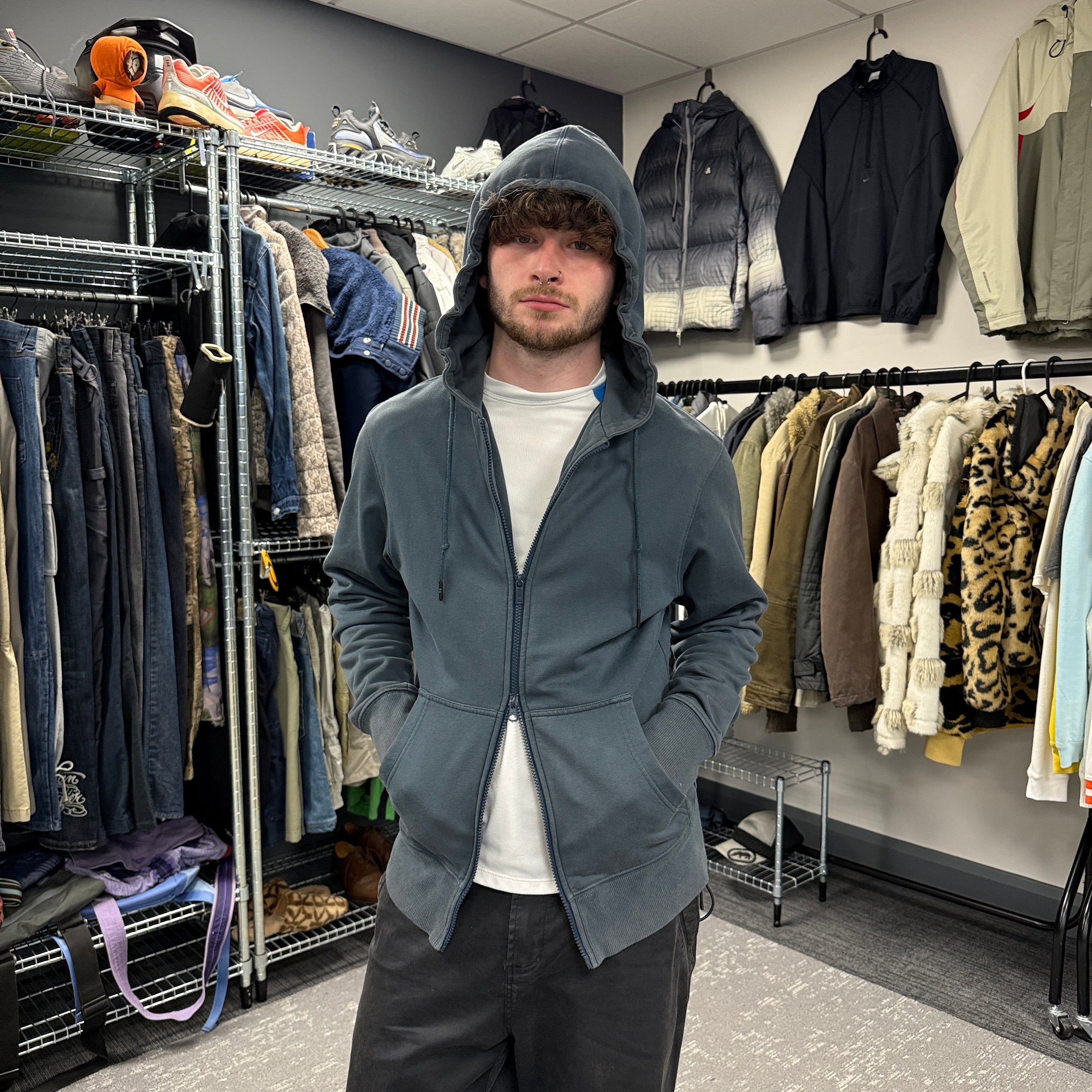 Adidas Yohji Yamamoto 2016 zip up panelled graphic Y3 hoodie (M)