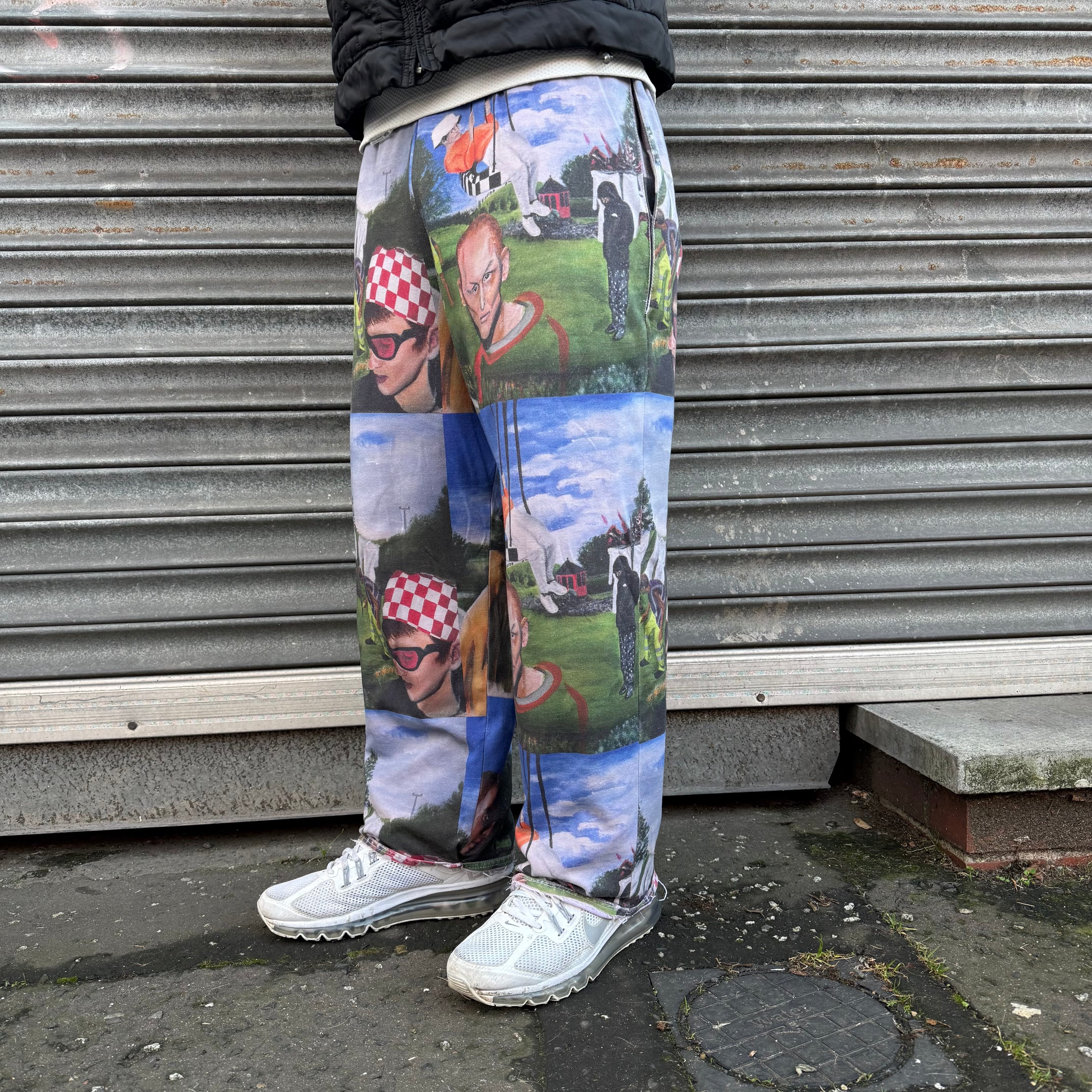 Flay x trouser project 1/1 'in the garden' baggy track bottoms (S)