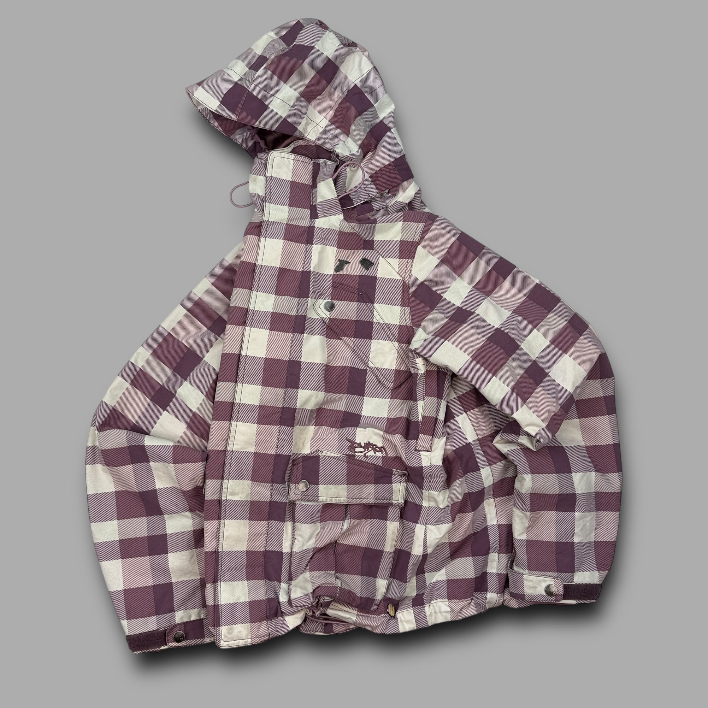 Burton 2000's technical plaid fleece lined ski jacket (M) wms