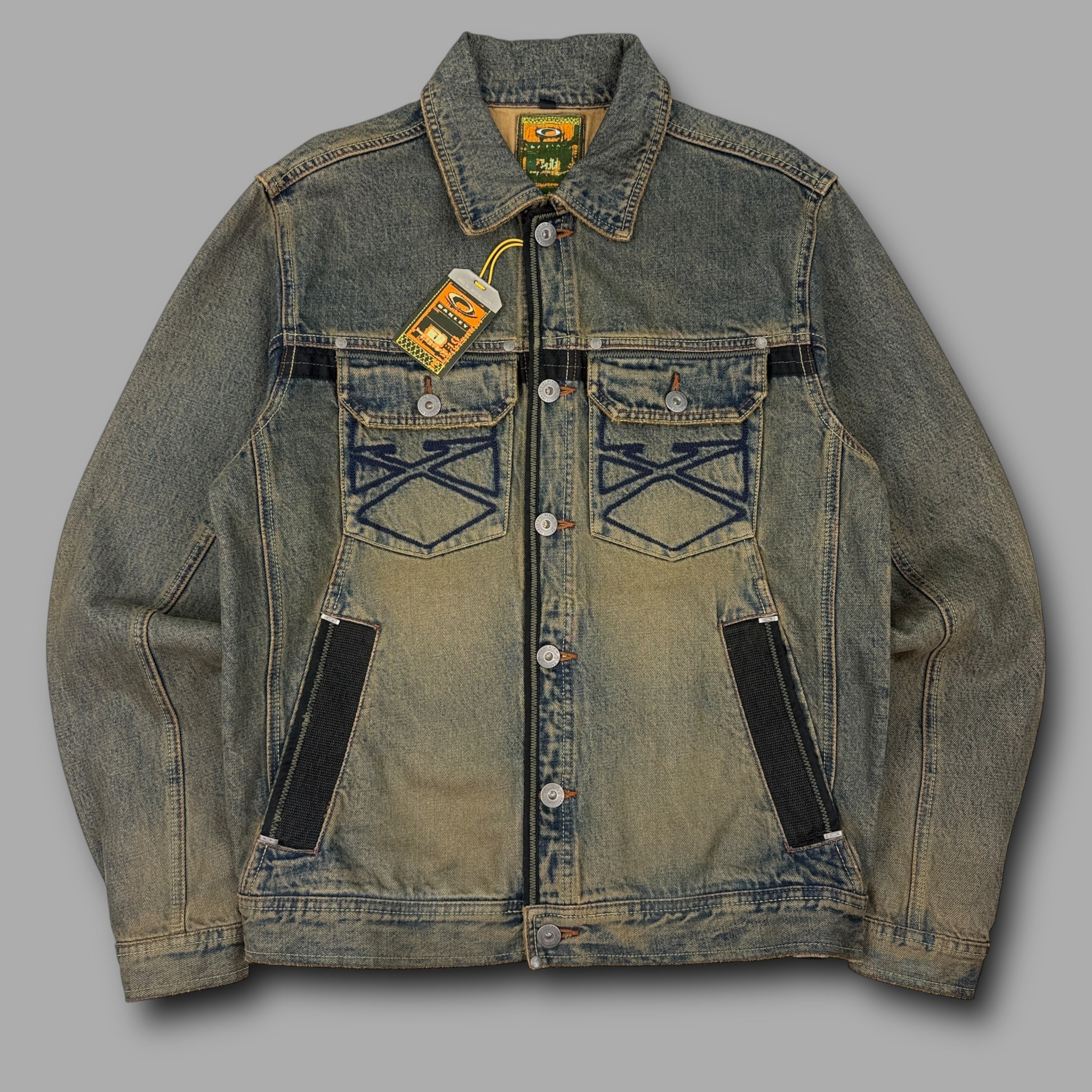Oakley X-metal 2000's reinforced industrial denim salvage jacket