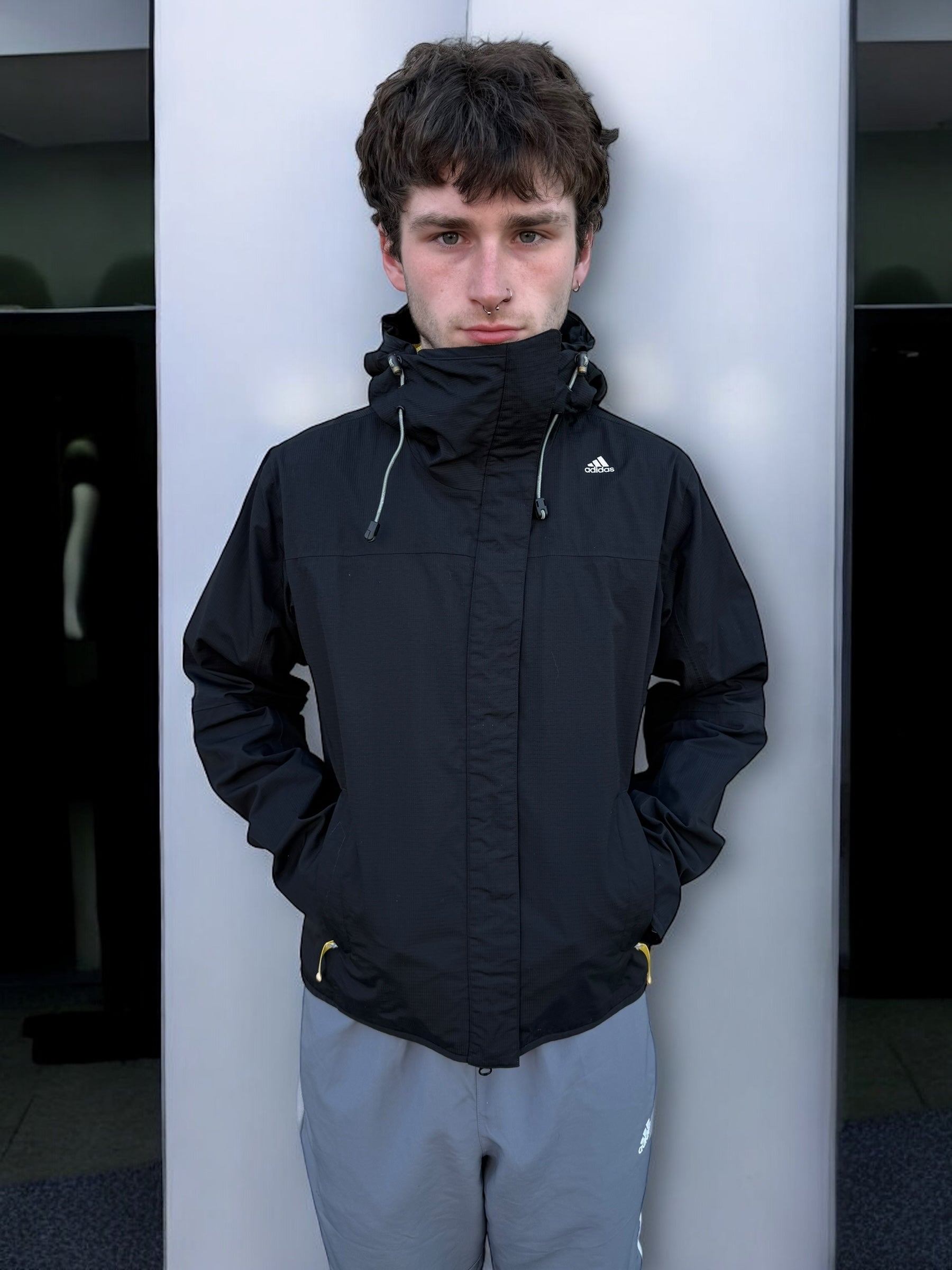 Adidas 2003 technical asymmetrical zip softshell ninja jacket (M)