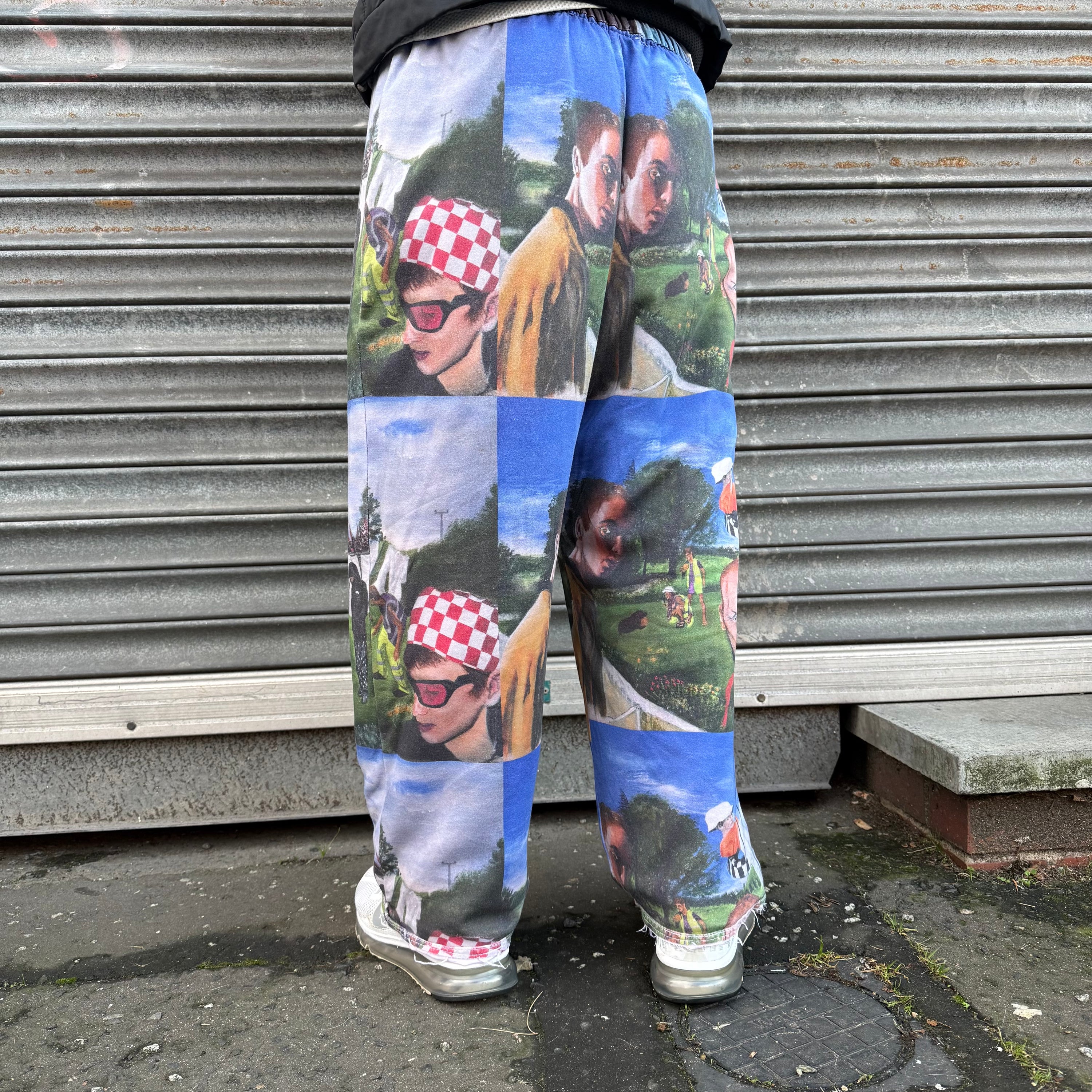 Flay x trouser project 1/1 'in the garden' baggy track bottoms (S)
