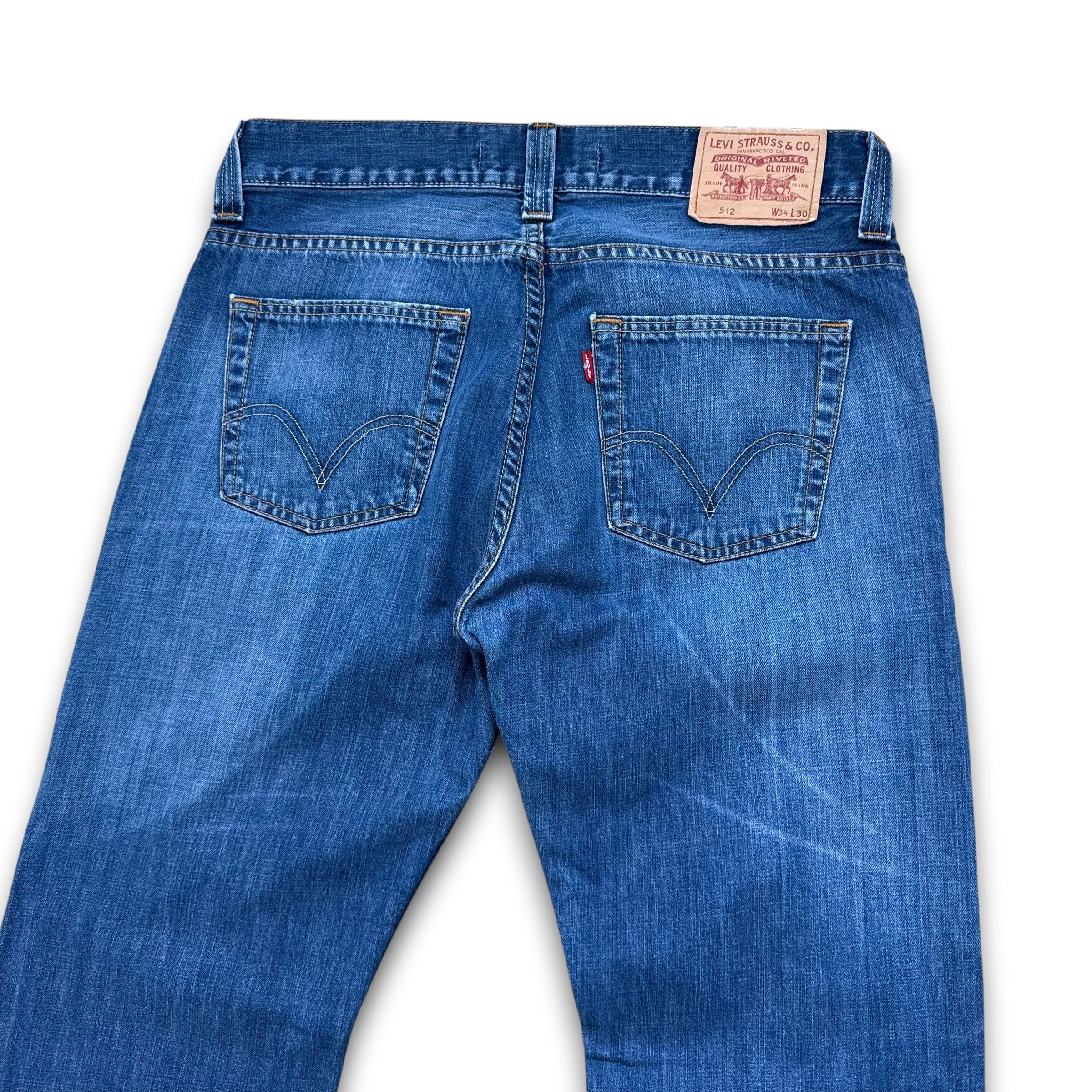 Levi's 512 2000's worn faded and washed denim bootcut jeans (S-M)