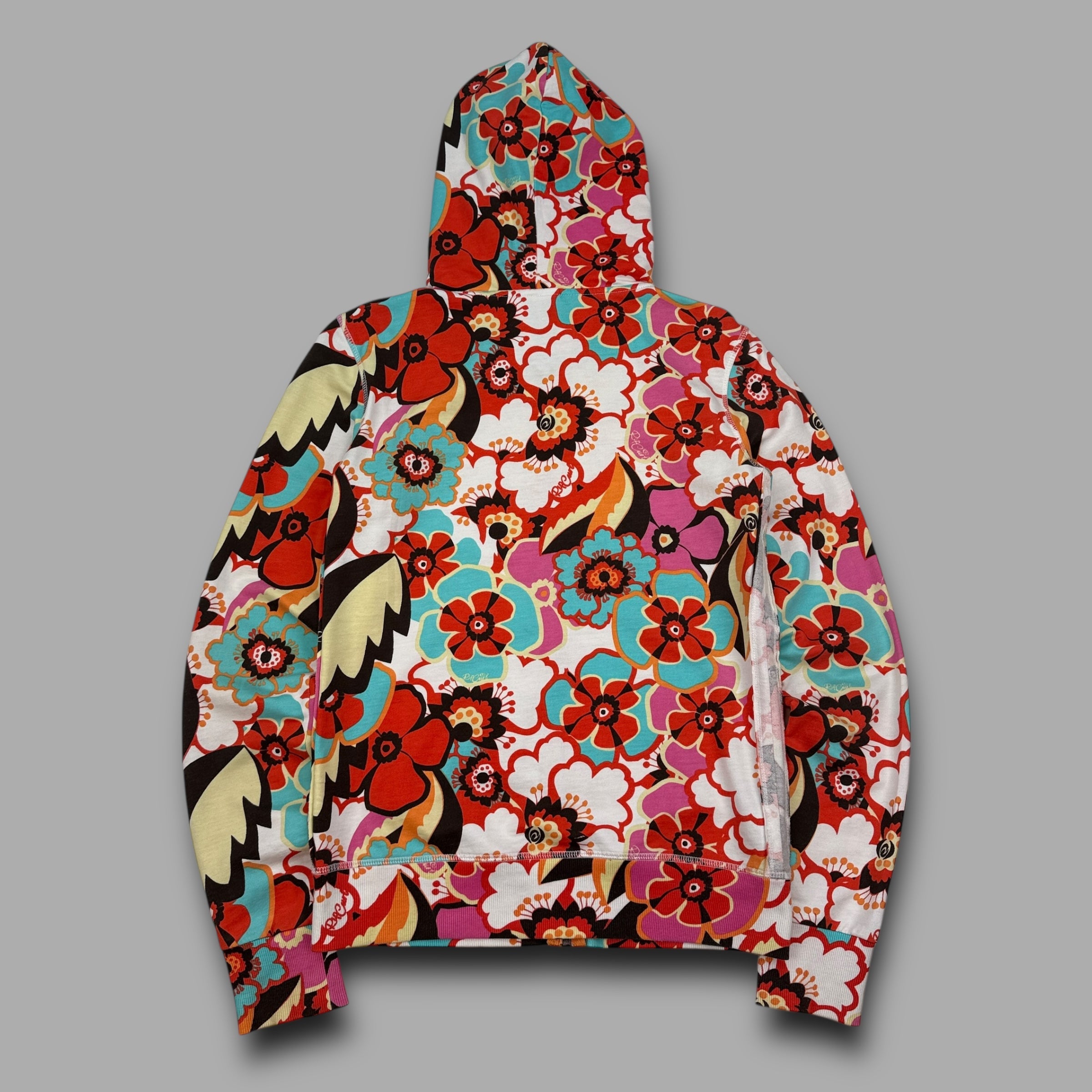 Ripcurl 2000's floral zip up hoodie with embroidery and contrasting hood (M) wms