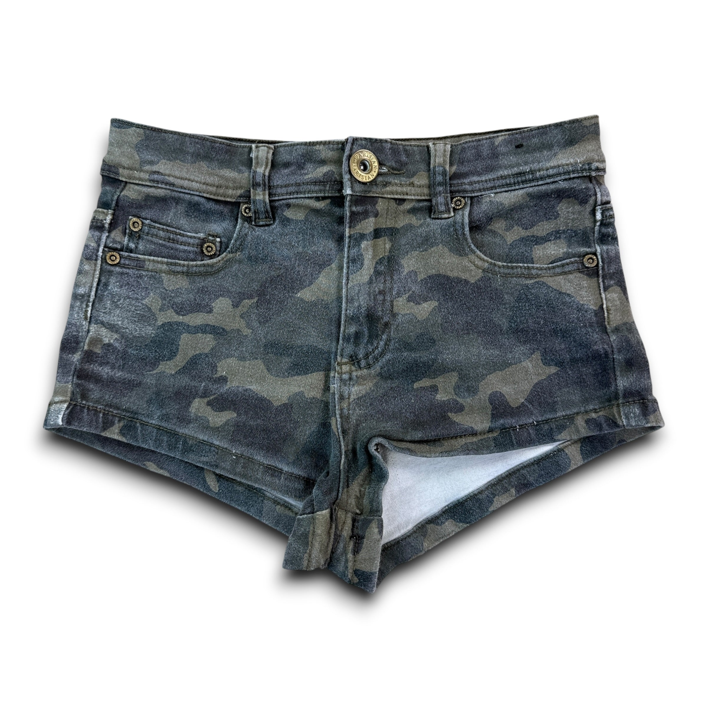 Parisian 2000's high waisted camo booty shorts (XS)