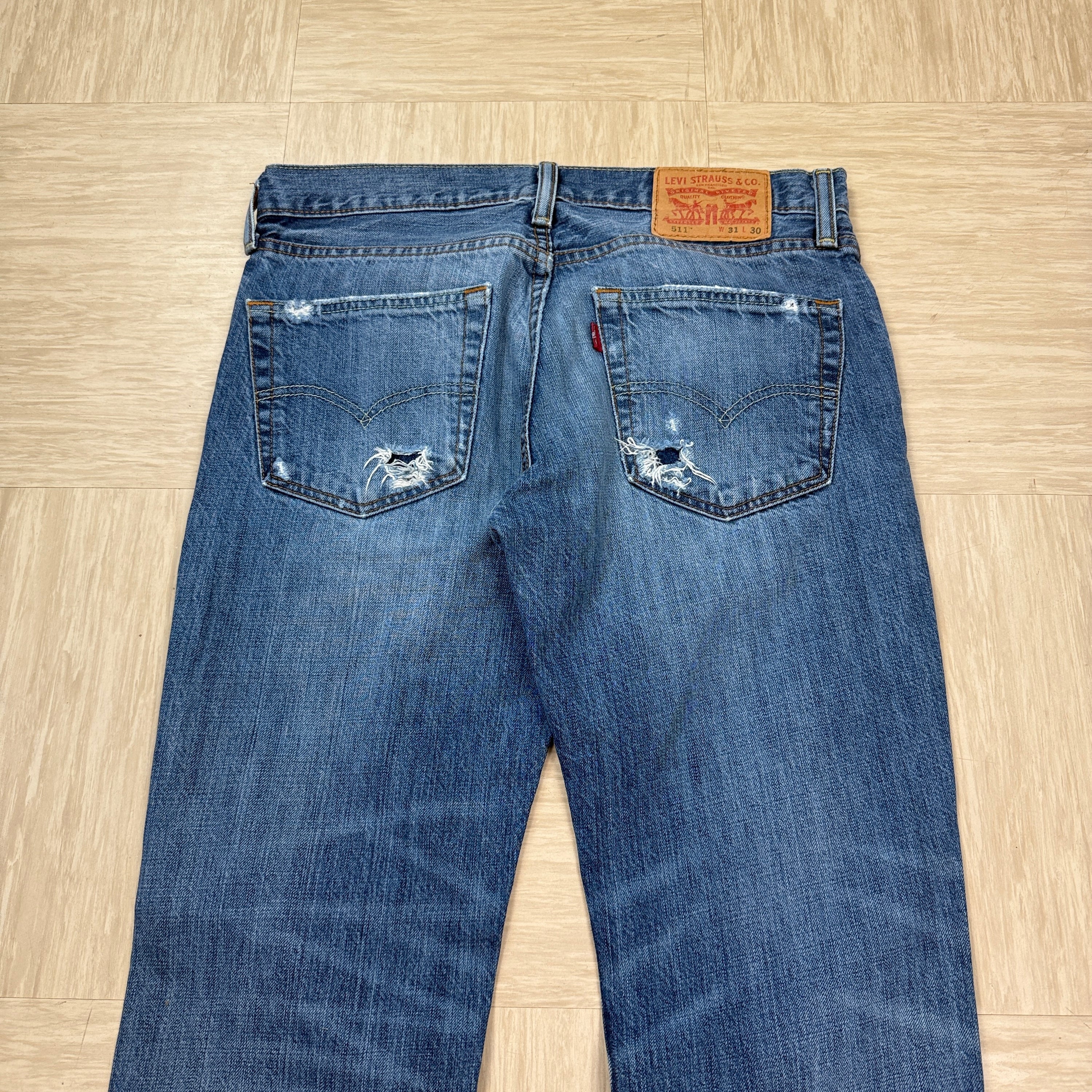 Levi's 511 2000's slim fit distressed jeans (S)