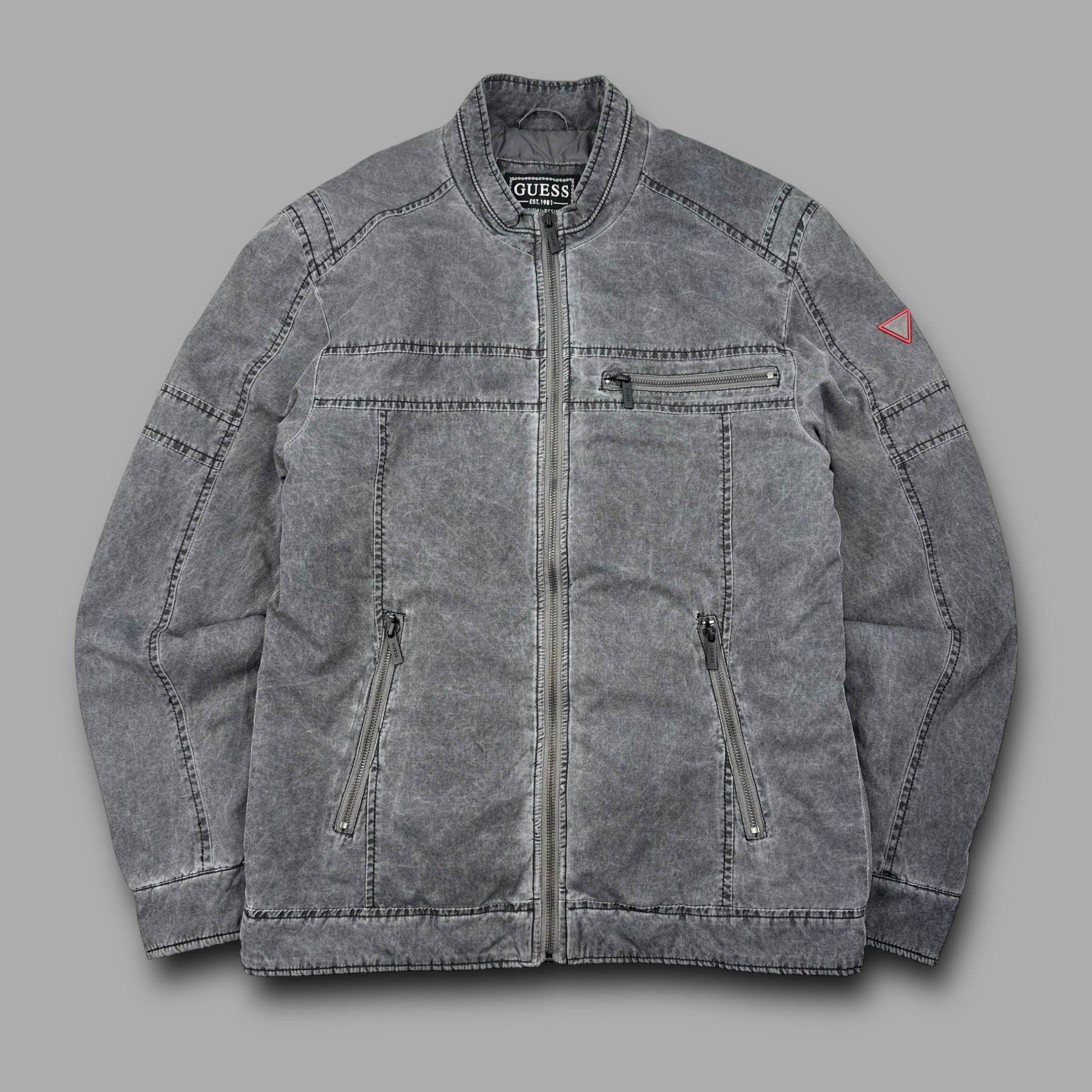 Guess 2000's technical washed contrast stitch coach jacket (M)