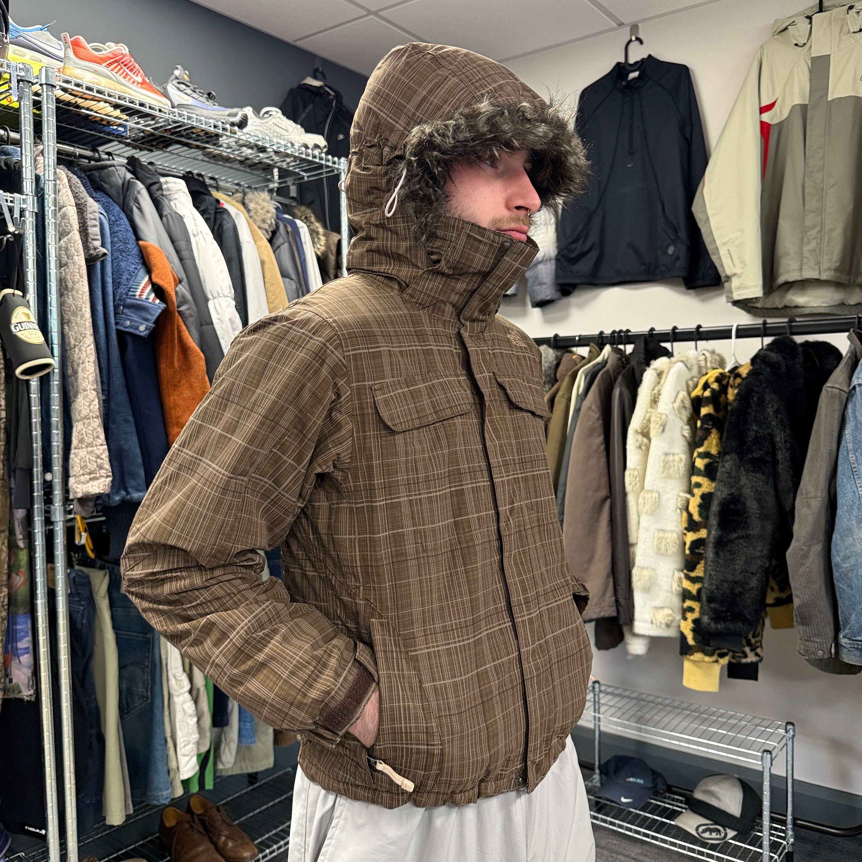 The north face 2007 technical vented plaid softshell ski jacket (XS)