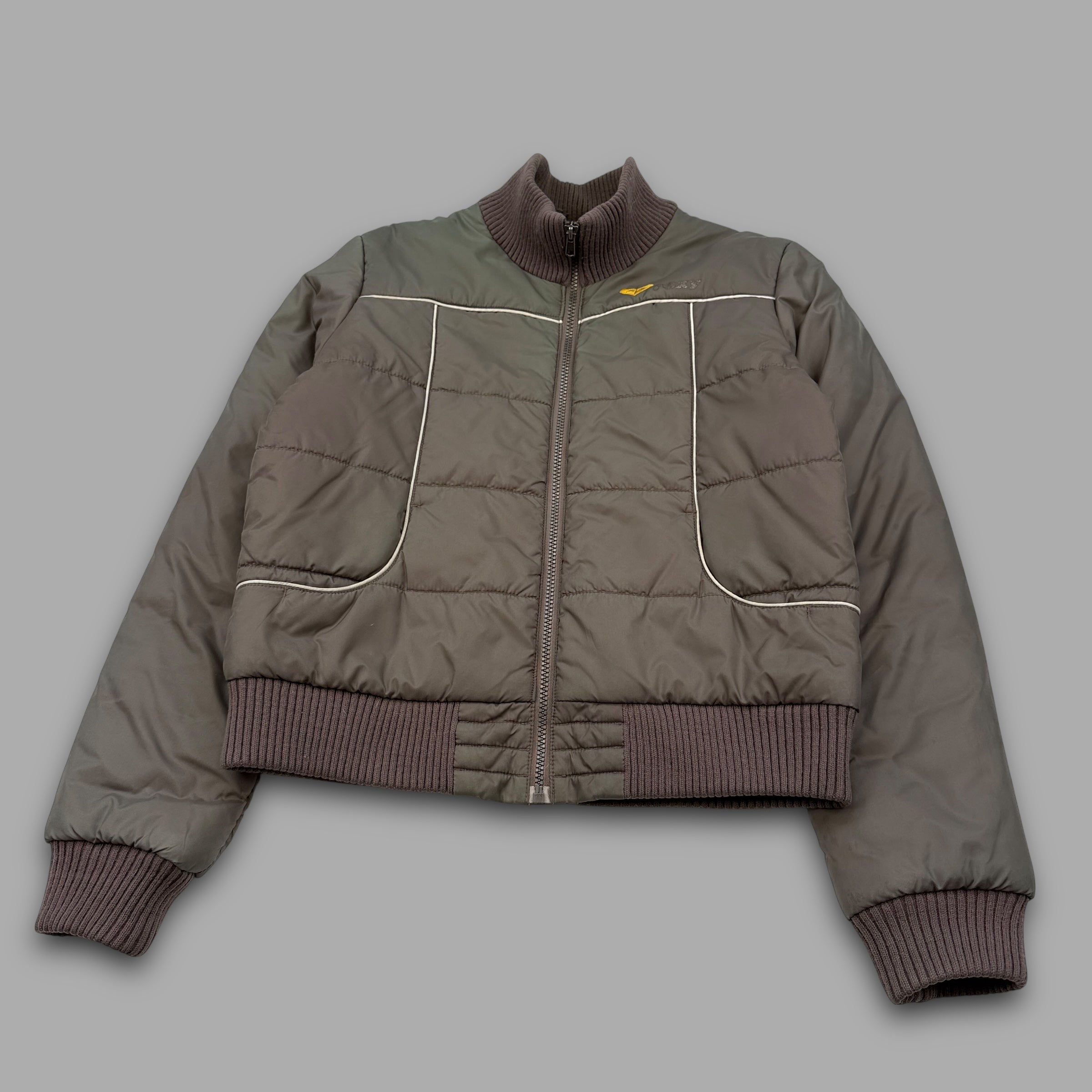 Quiksilver x Roxy 2000's graphic embroidered downfilled puffer jacket (S)