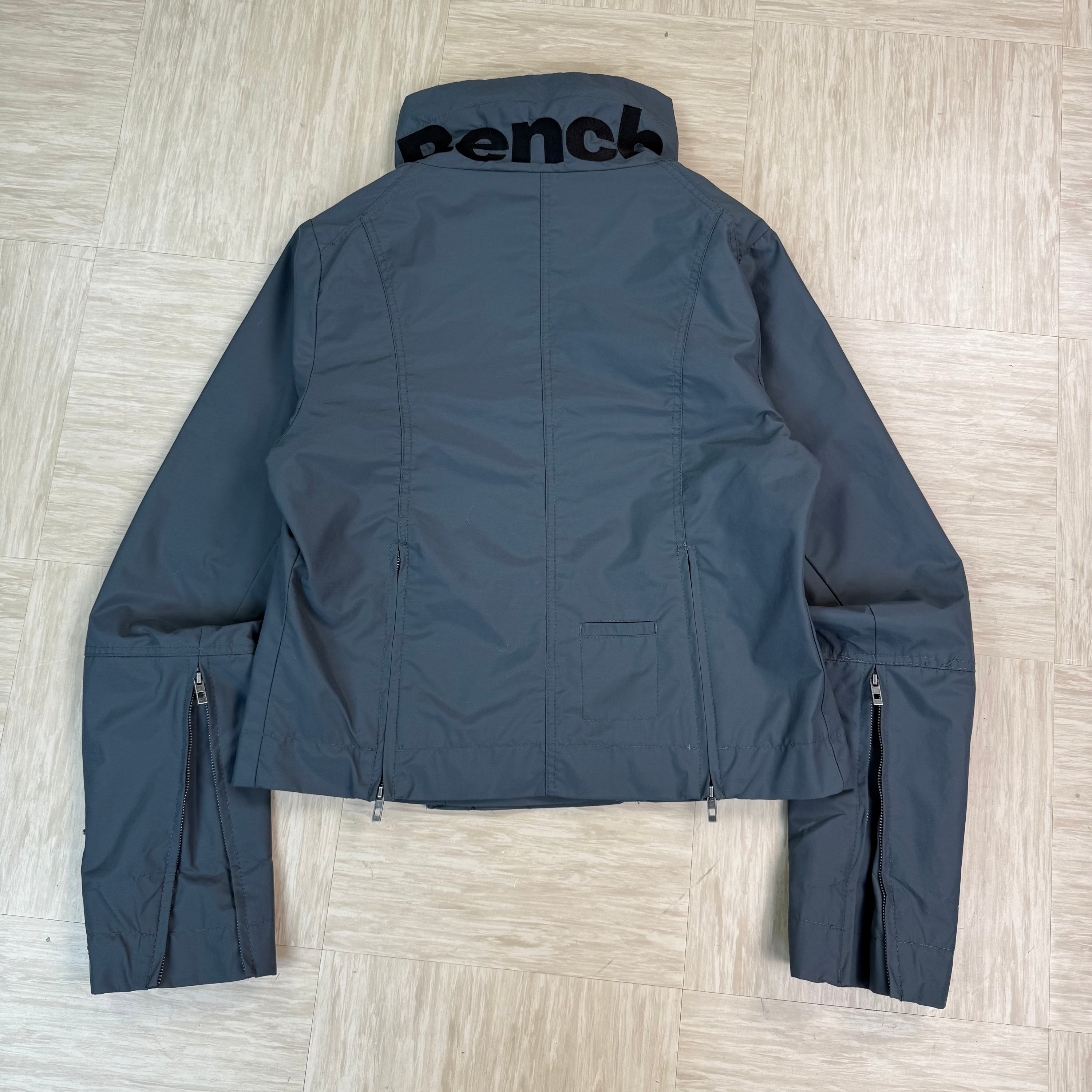 Bench 2000's technical nylon asymmetrical zip high collar jacket (S)