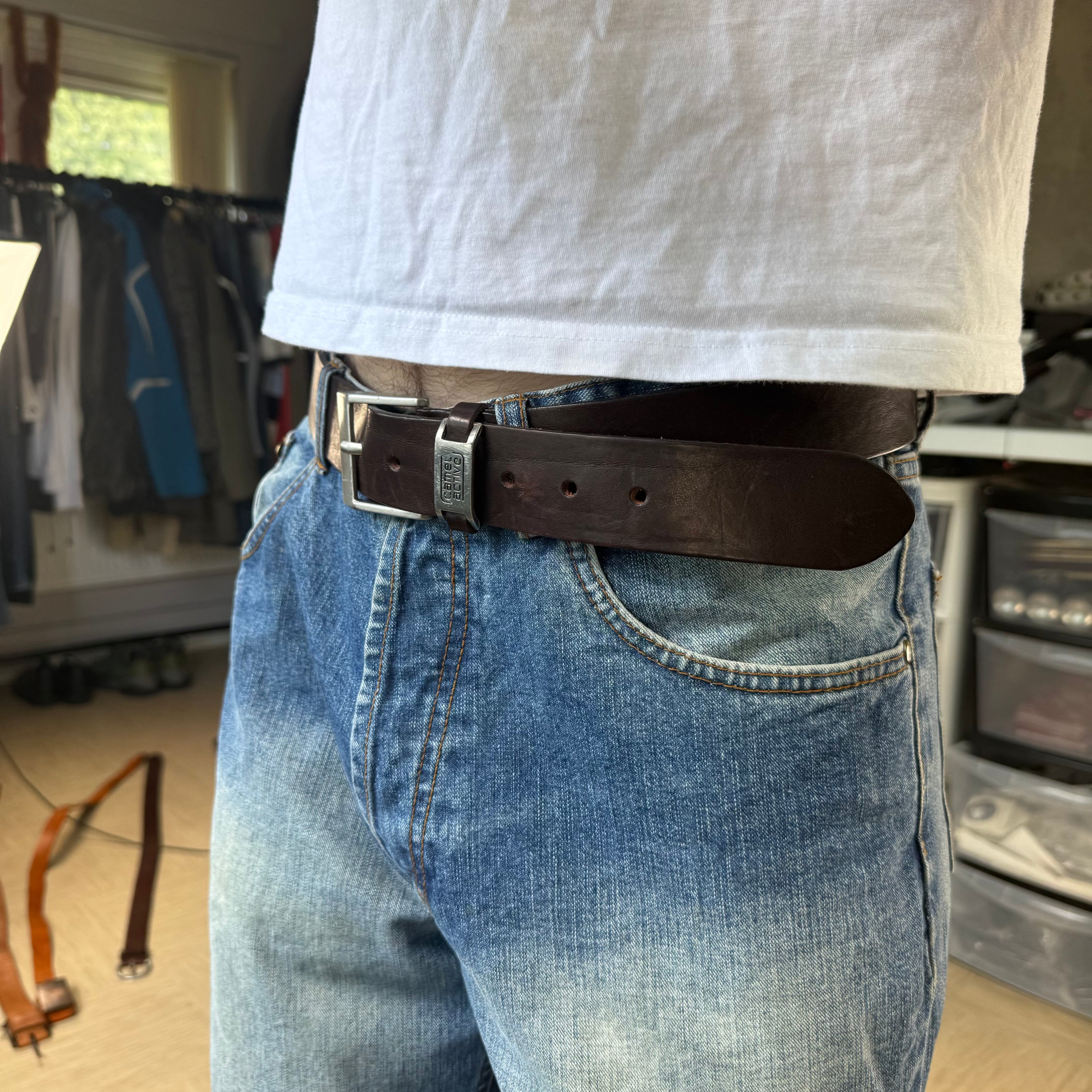 Camel active 2000's brown leather belt (OS)