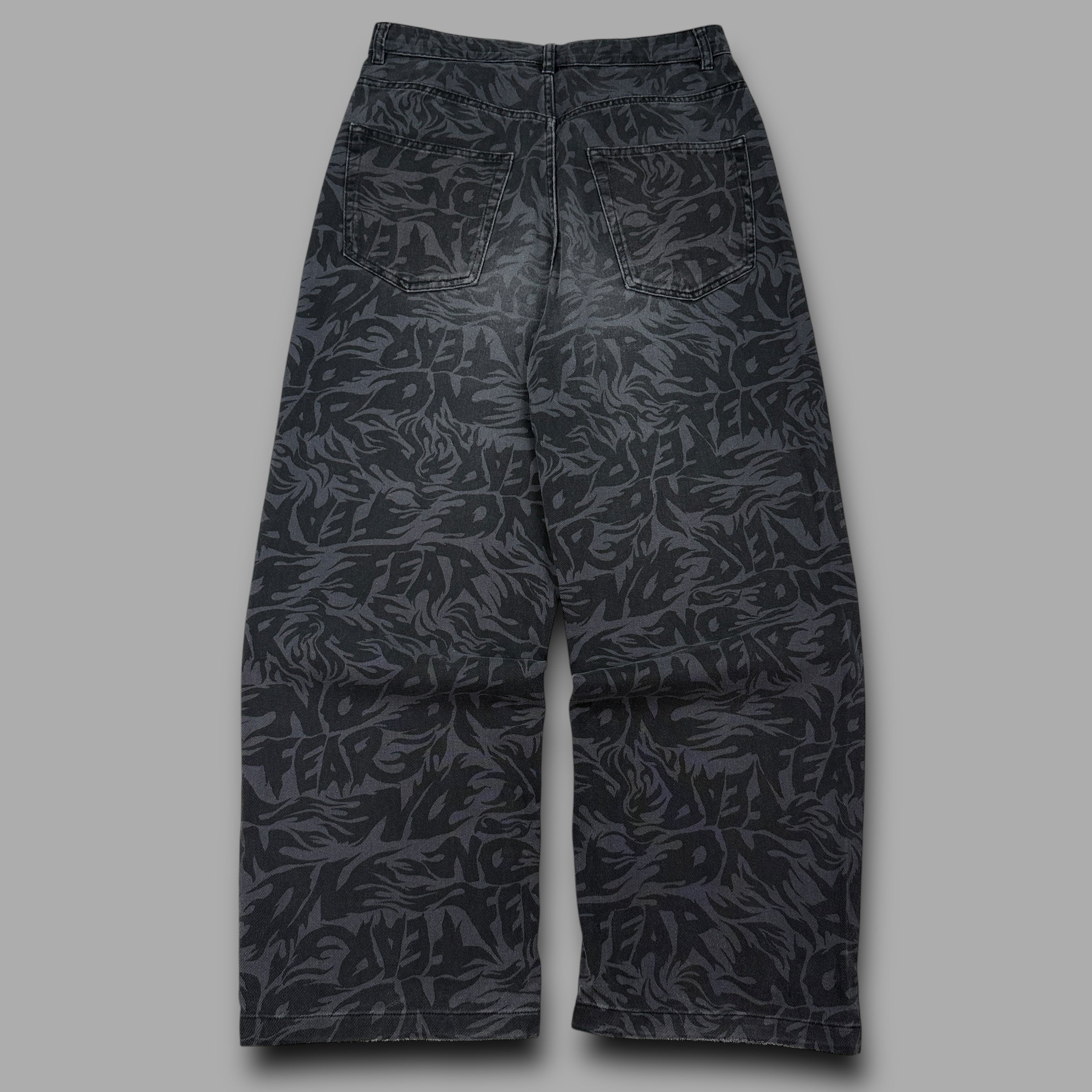 No fear 2000's baggy wide leg monogram trousers (S)