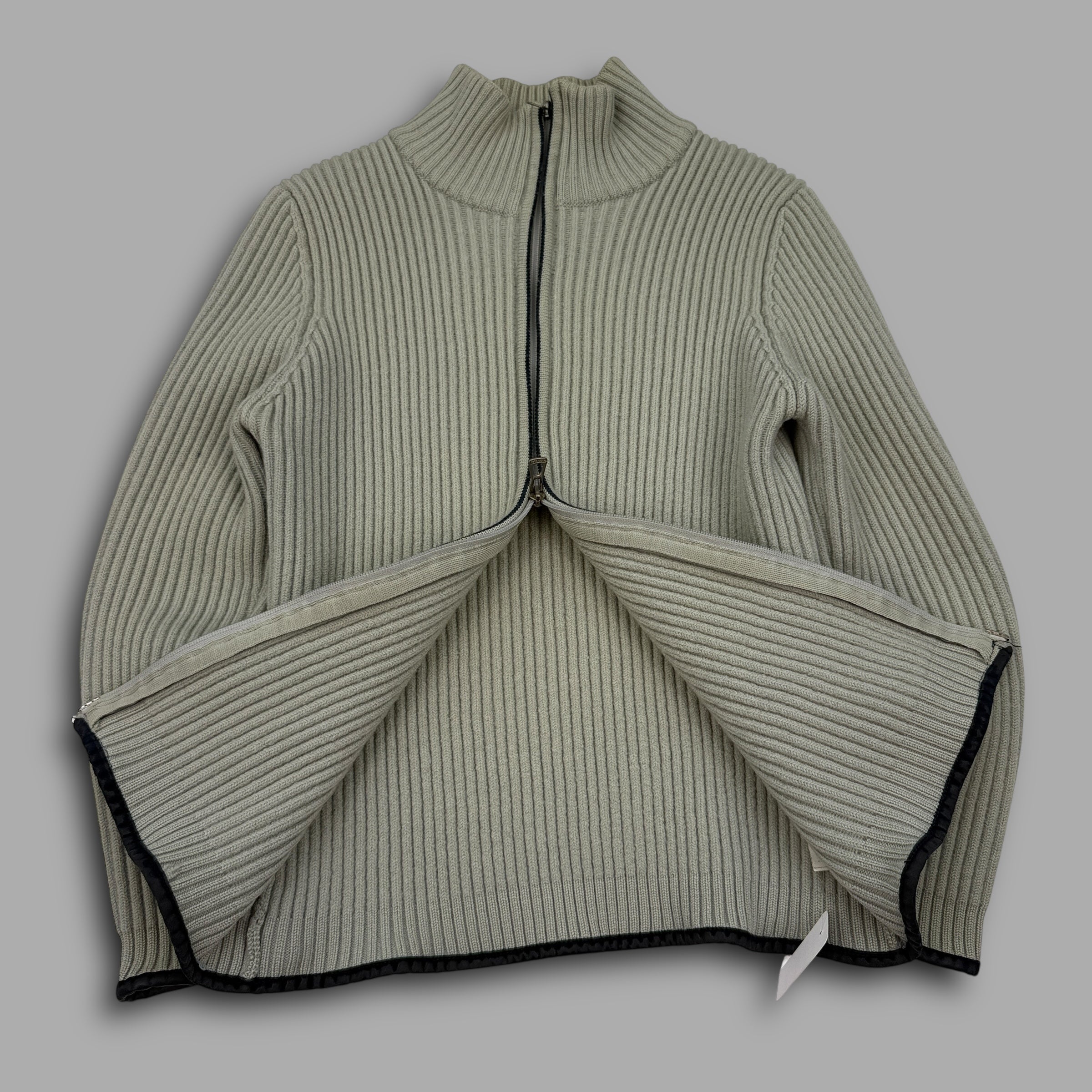 Hugo boss 2000's orange tab chunky knit full zip cardigan (XS)