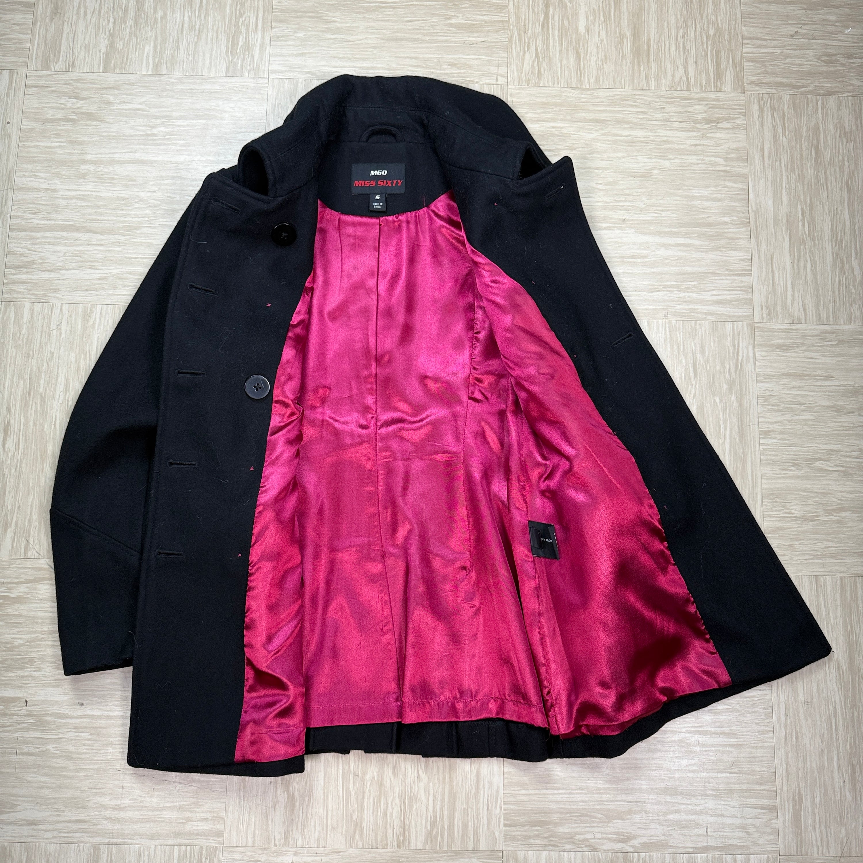 Miss Sixty 2000's wide collar button up wool peacoat (S) wms