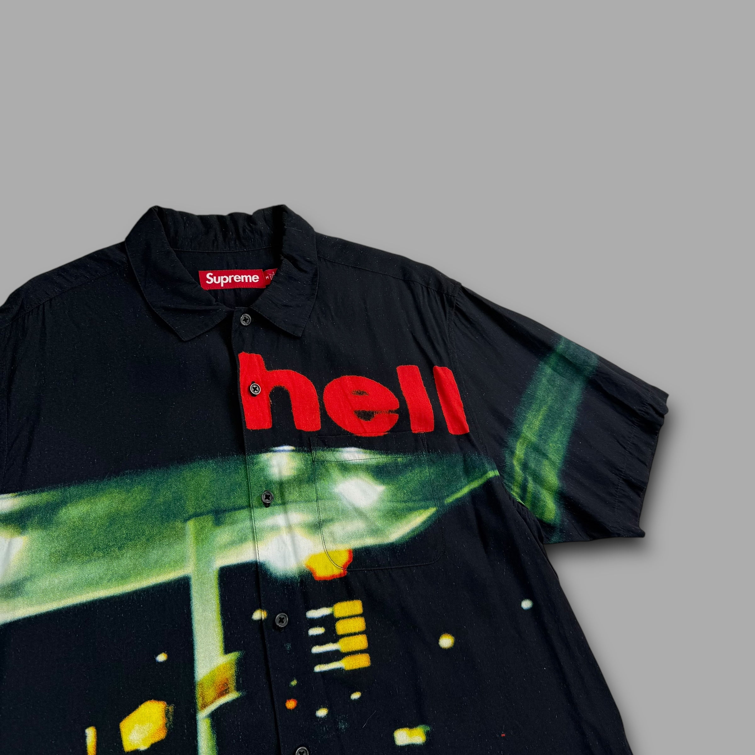 Supreme hell FW23 short sleeve button up shirt (M)