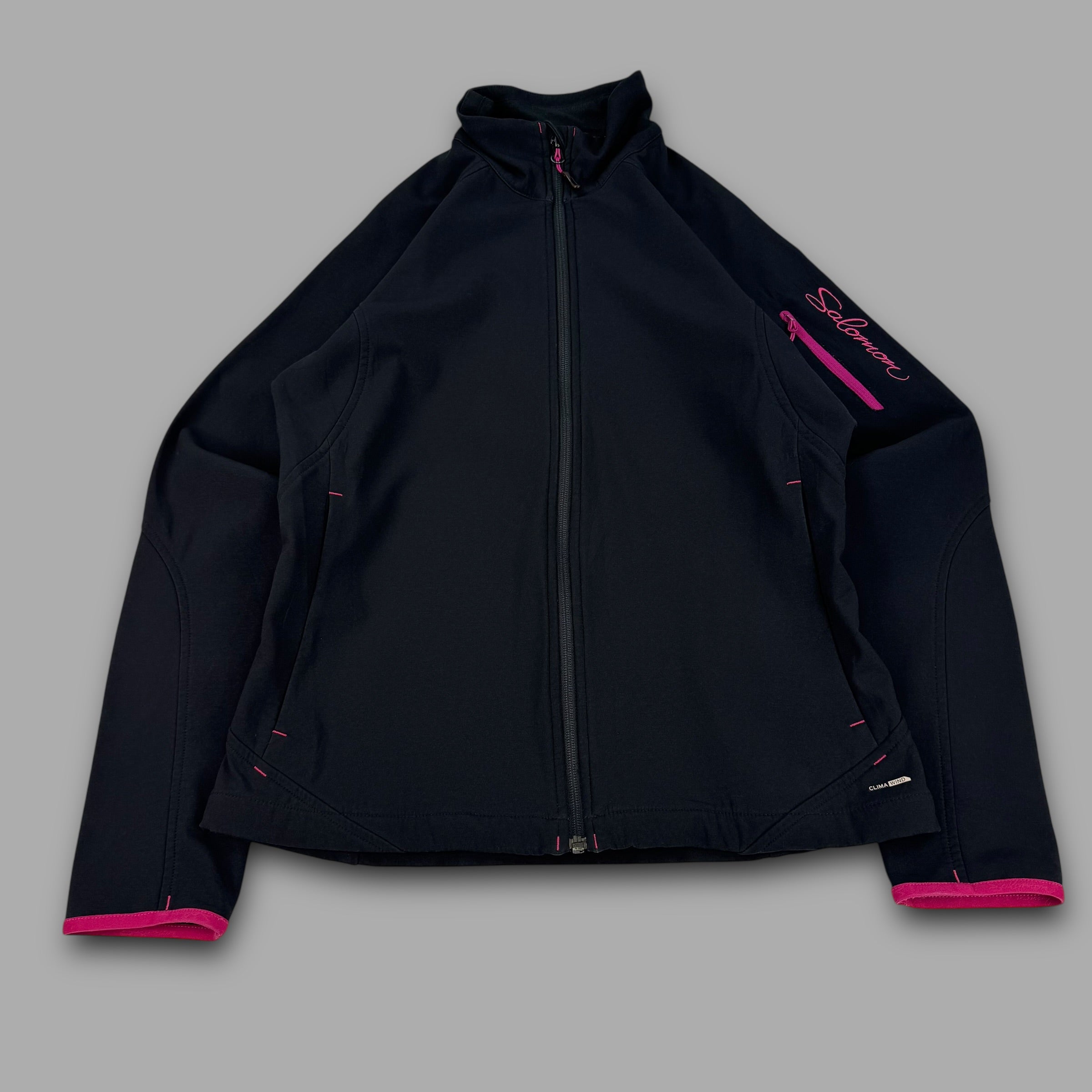 Salomon 2012 embroidered spellout zip up midlayer jacket (L) wms