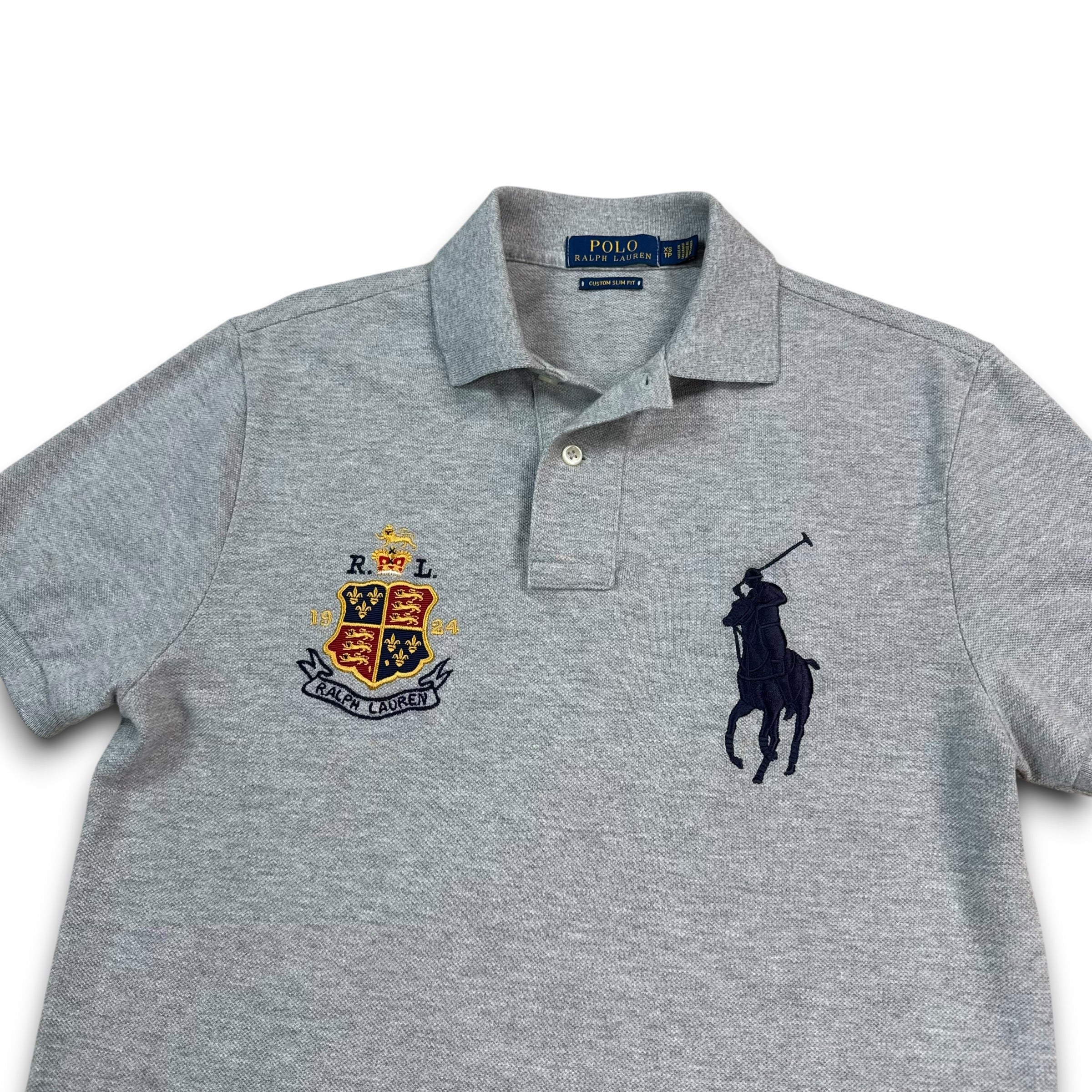 Ralph Lauren 2000's embroidered crest and big pony polo shirt (XS)