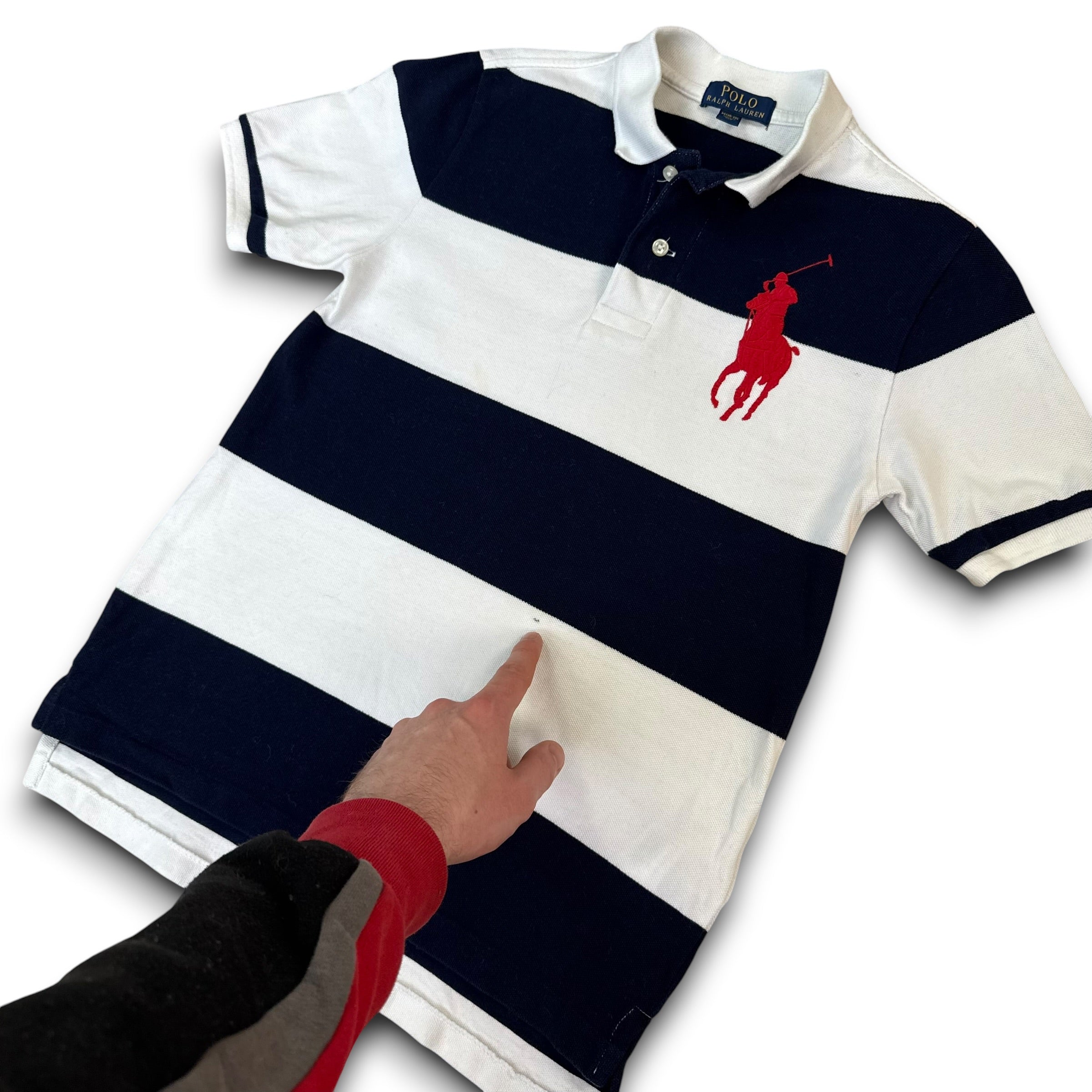Ralph Lauren 2000's horizontal striped big pony polo shirt (XS)