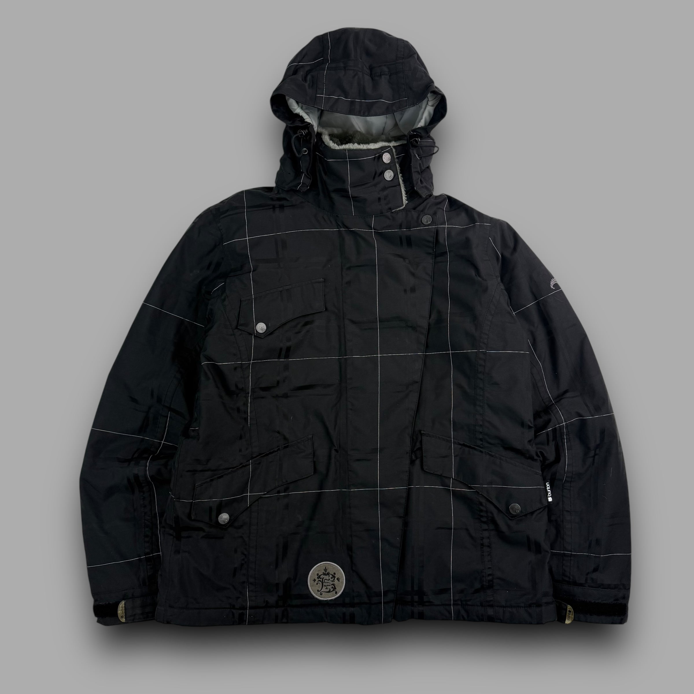 Burton 2000's technical plaid magnetic popper ski jacket (M)