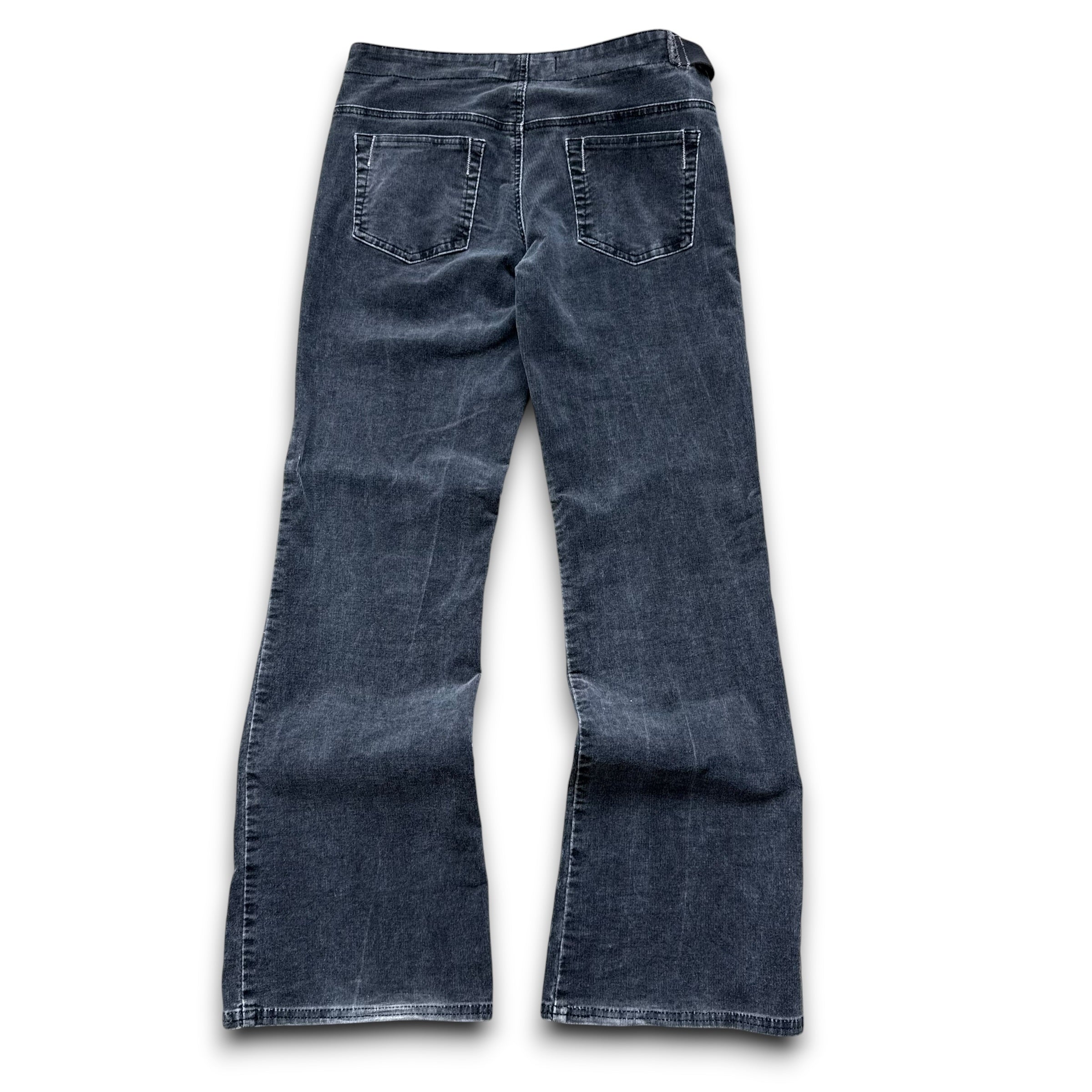 Animal 2000's corduroy stretch fit flare jeans with asymmetrical belt (L) wms