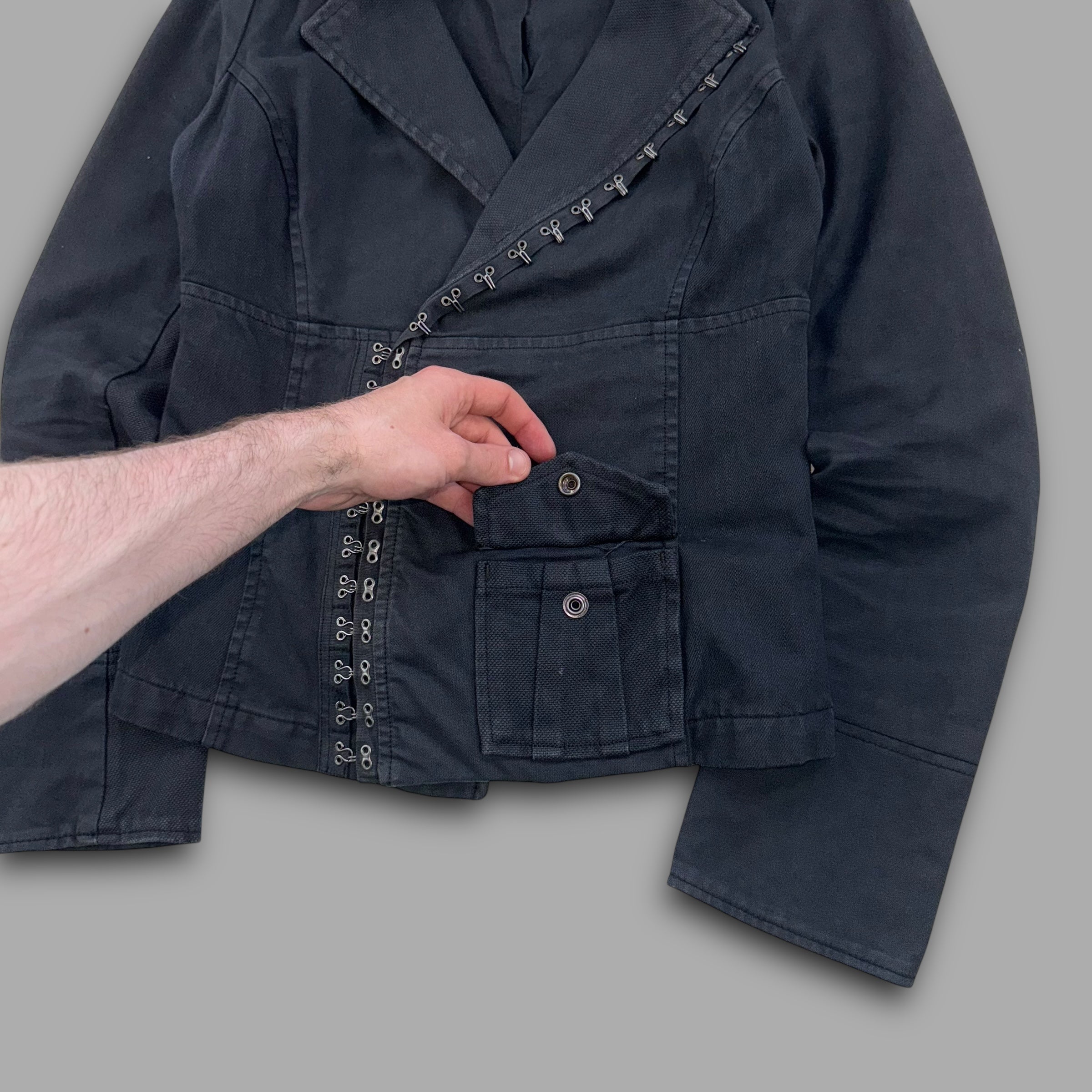 Diesel 2000's technical asymmetrical metal closure nylon jacket (S) wms