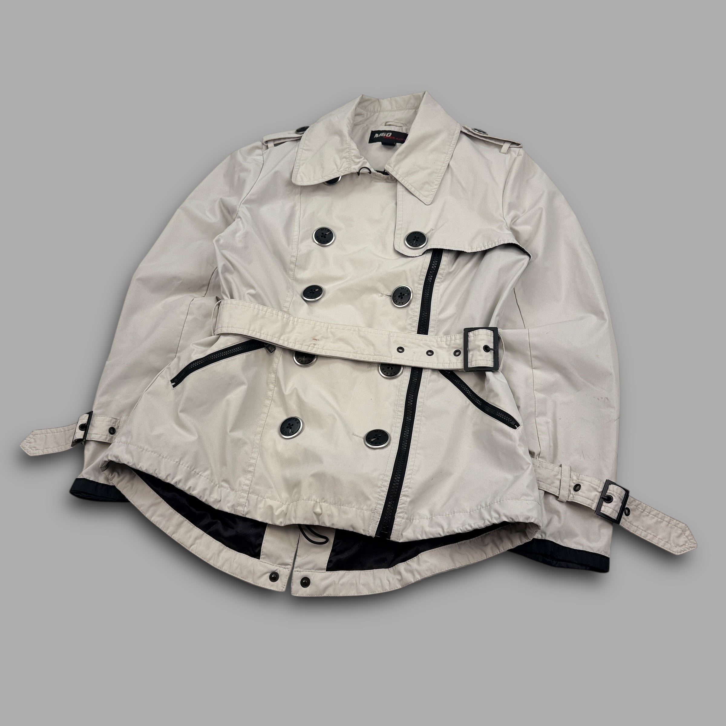 Miss sixty 2000's technical asymmetrical zip softshell trench coat (S) wms