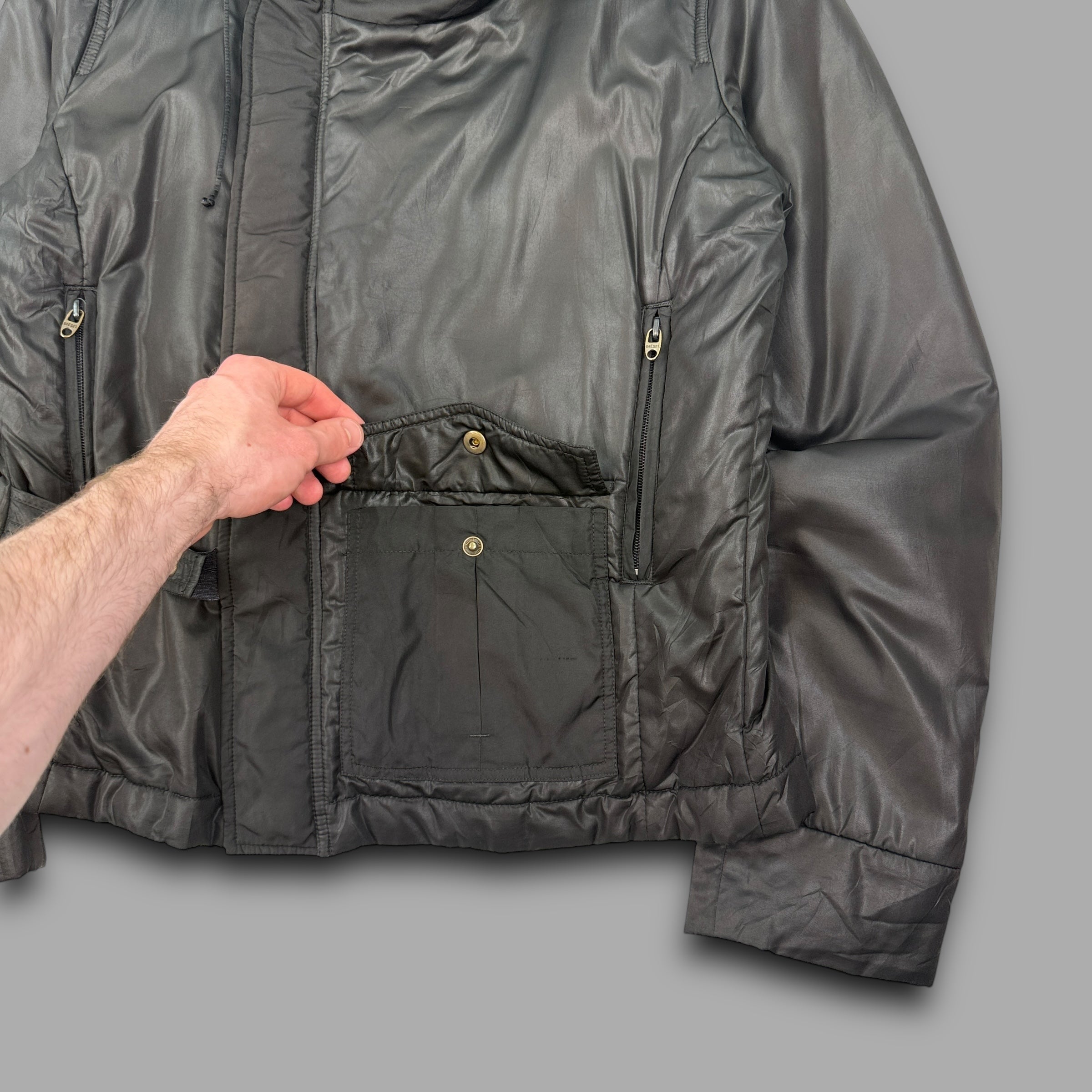 Diesel 2000's technical asymmetrical zip coat (L) wms