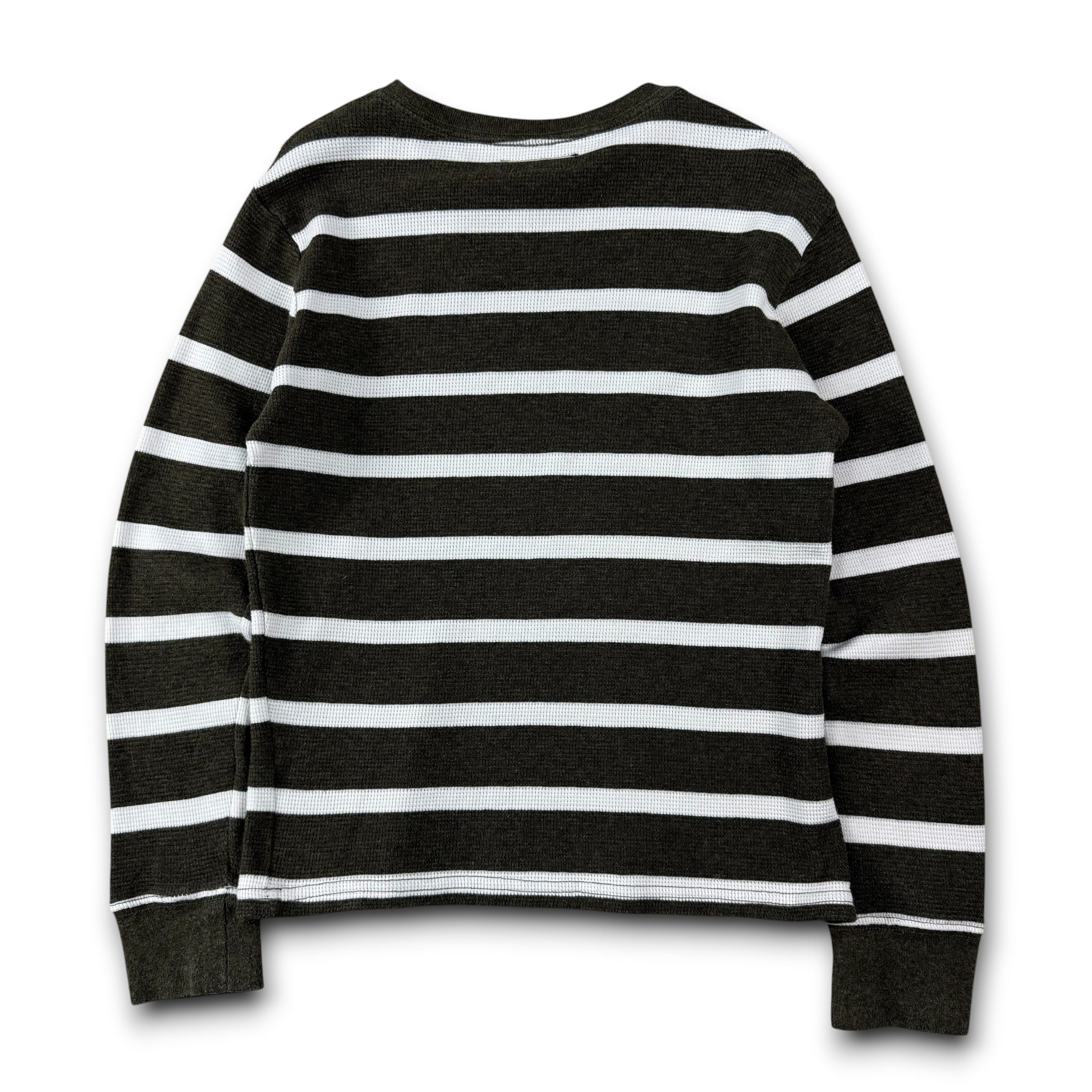 Ralph Lauren 2000's fitted horizontal stripe waffle knit long sleeve (XS)