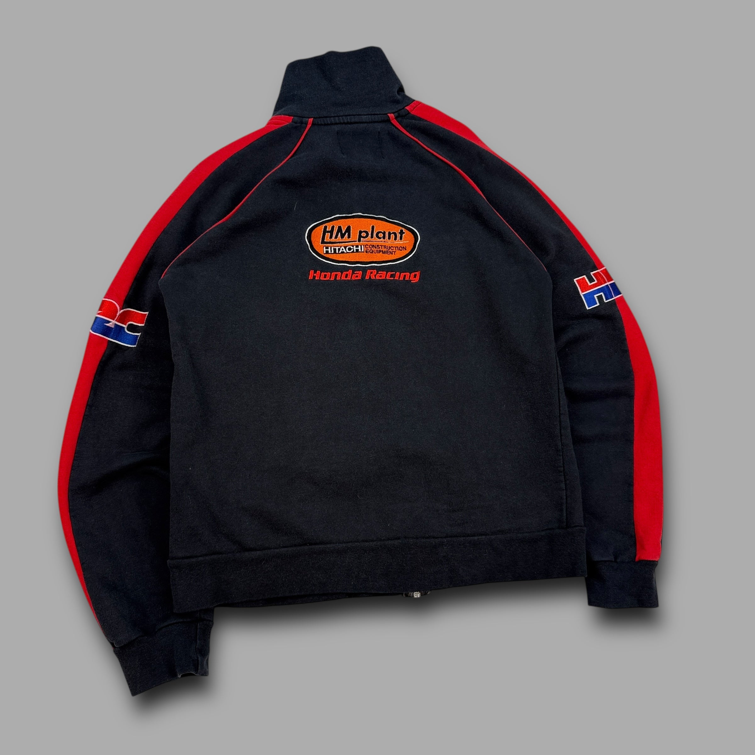 Honda 2000's graphic embroidered zip up cotton track jacket (M) wms