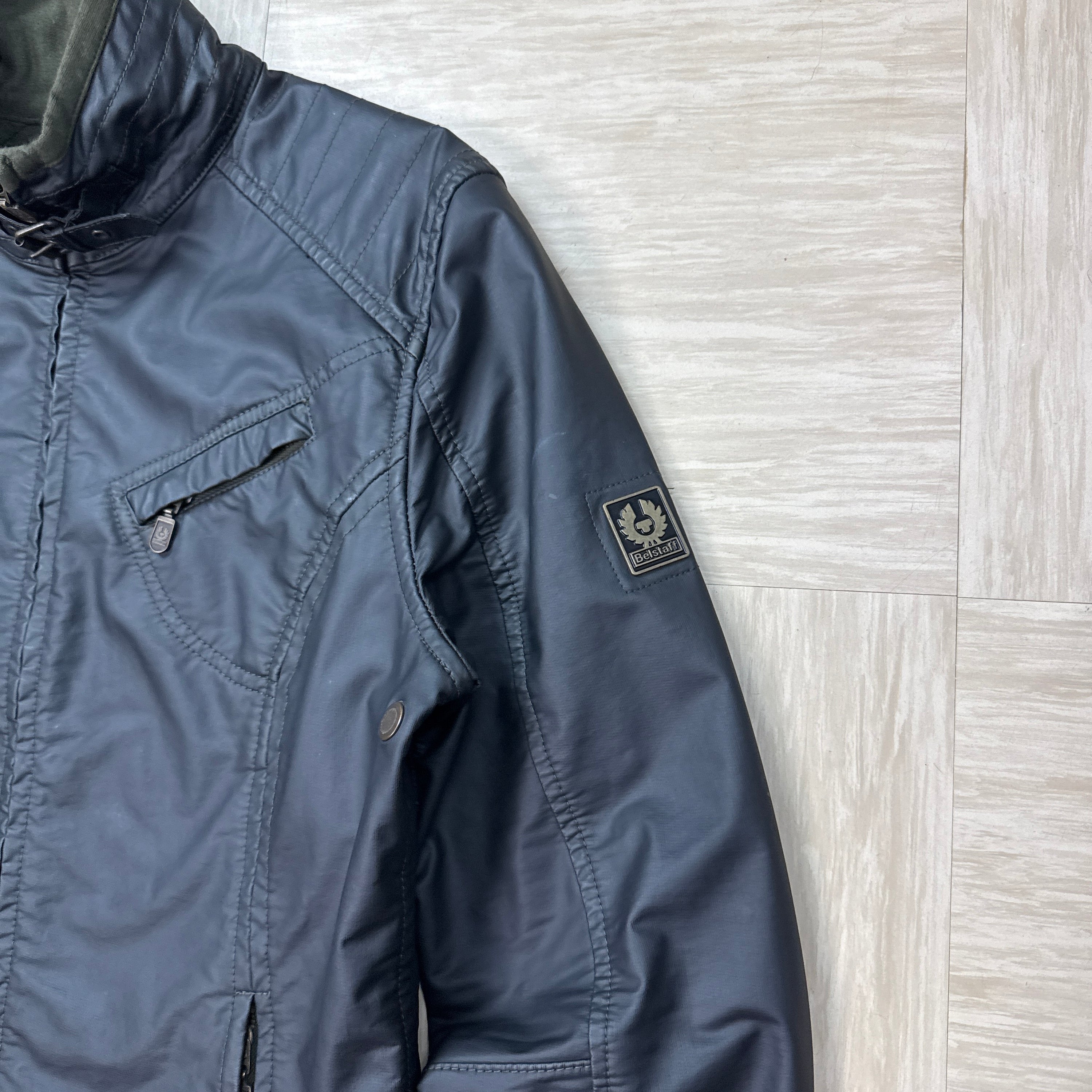 Belstaff 1990's technical leather pre v racer biker jacket (S)