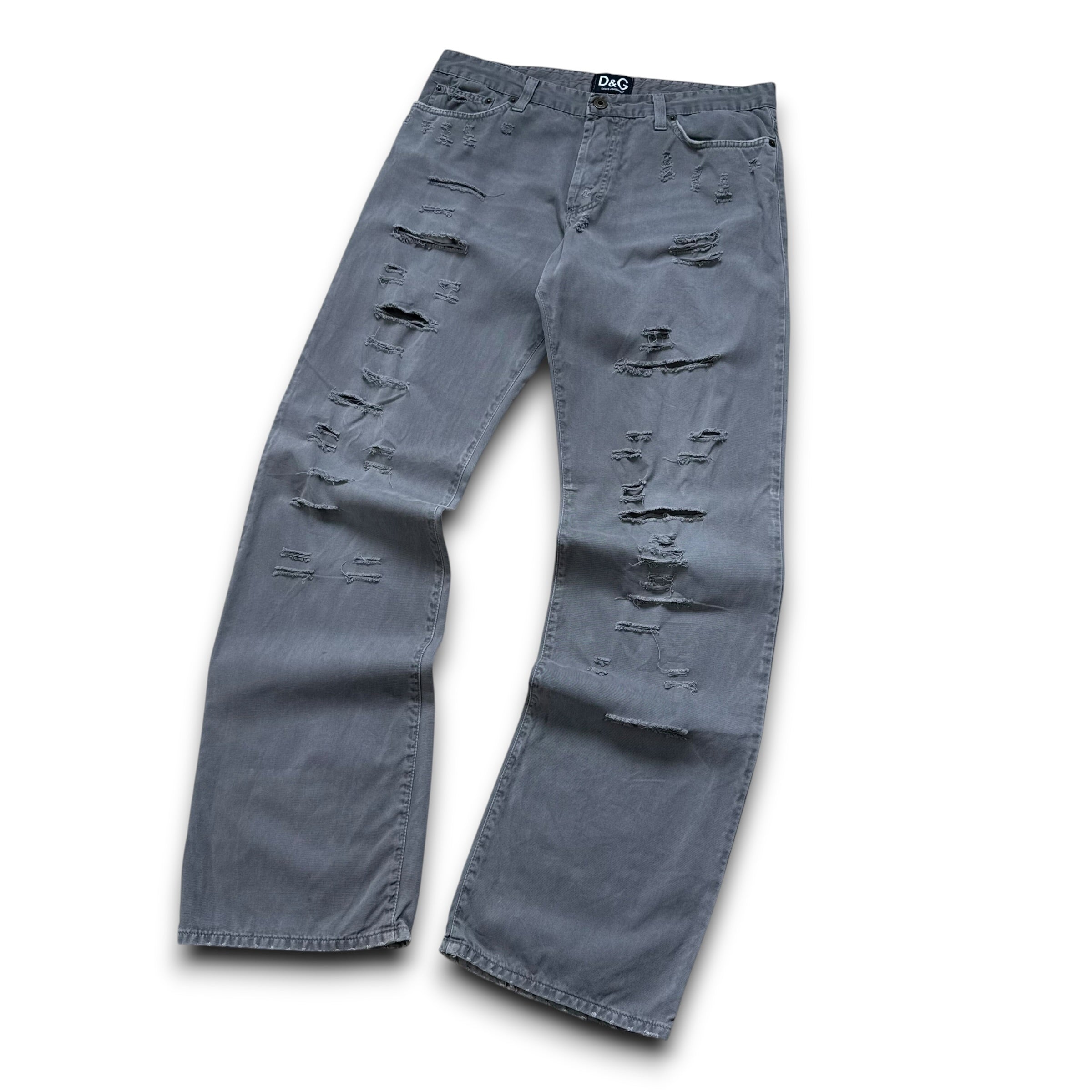 Dolce and gabanna 2000's relaxed straight leg baggy ripped denim jeans (M)
