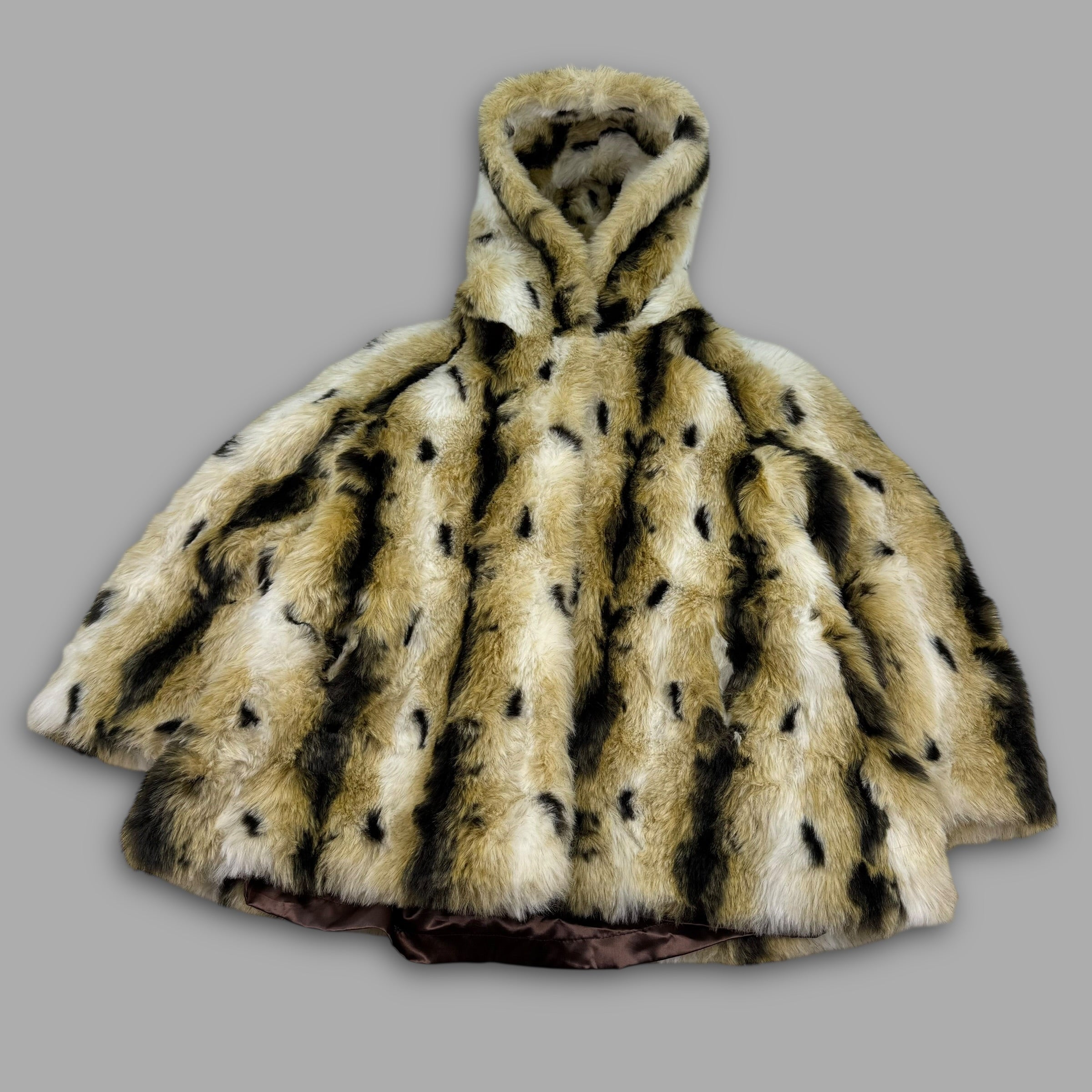 Marble 2000's faux lynx fur hooded coat with clasp closures (XS) wms