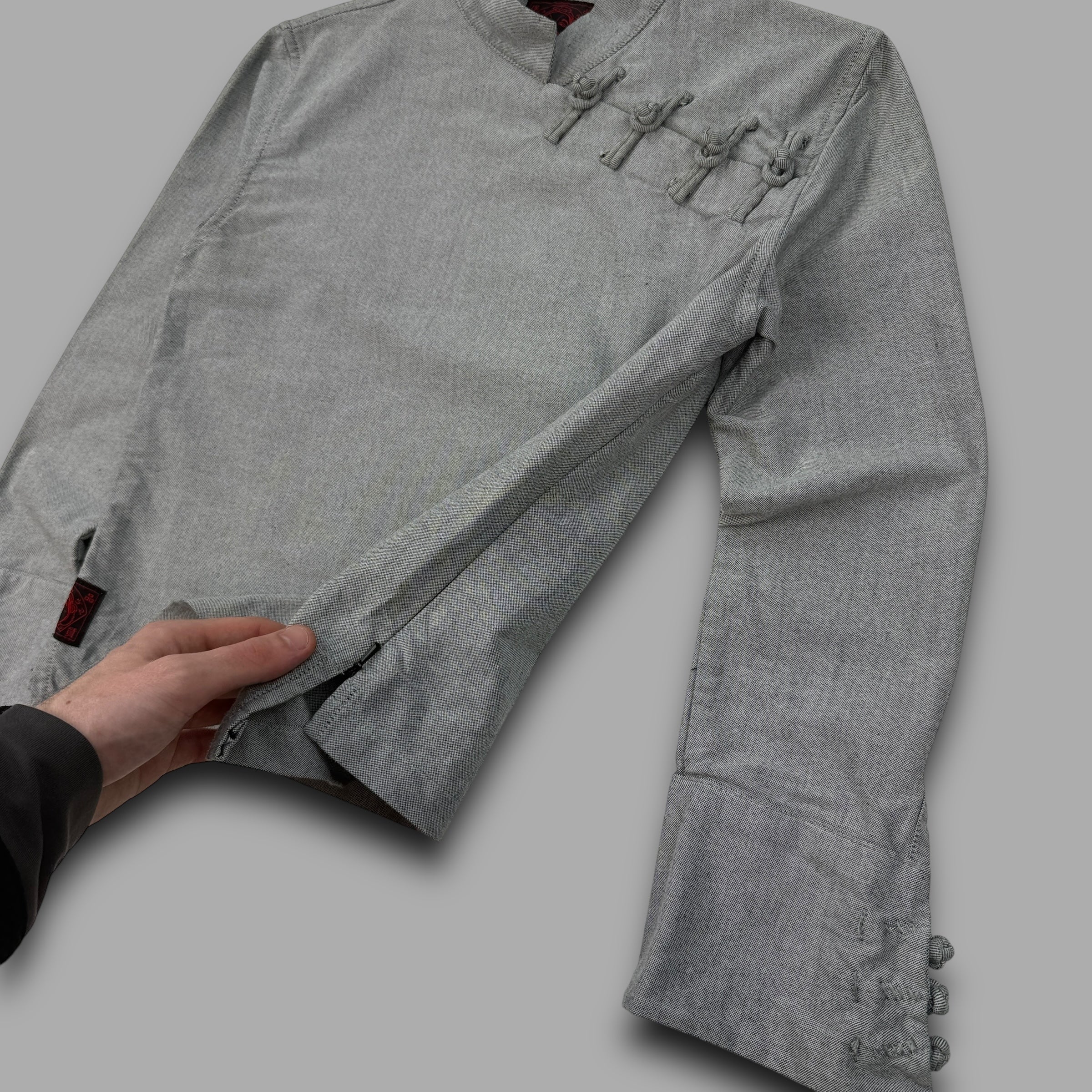 Evisu 2000's technical asymmetrical closure fitted shirt (S)