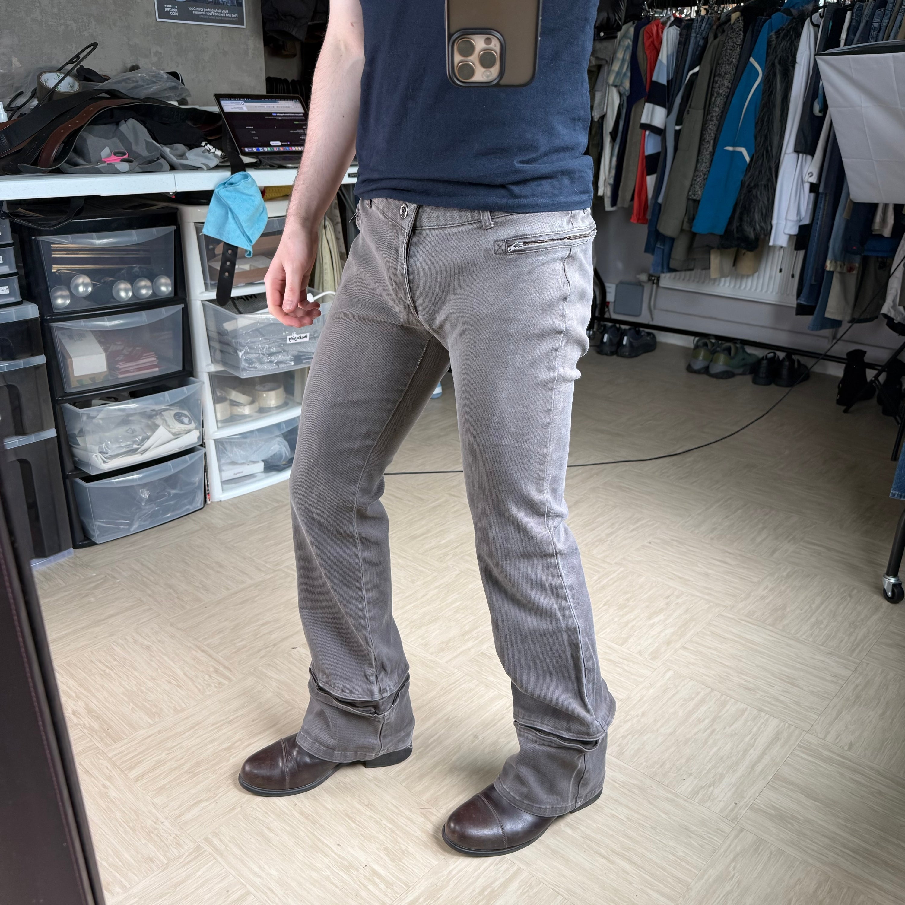 Oakley 2000's technical expandable zip off flare denim jeans (S)