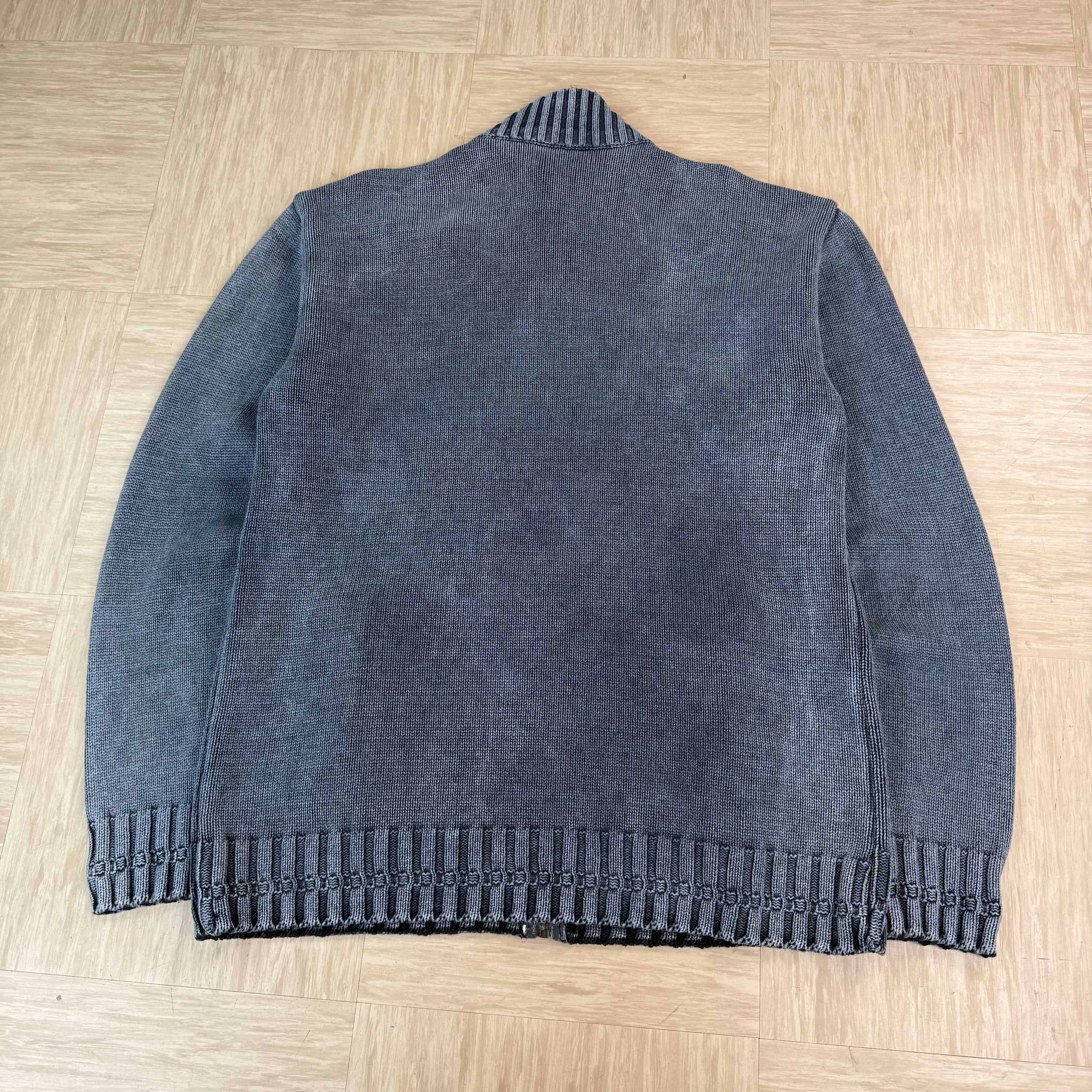 Diesel 2000's knit embroidered zip up hybrid jacket (XL)