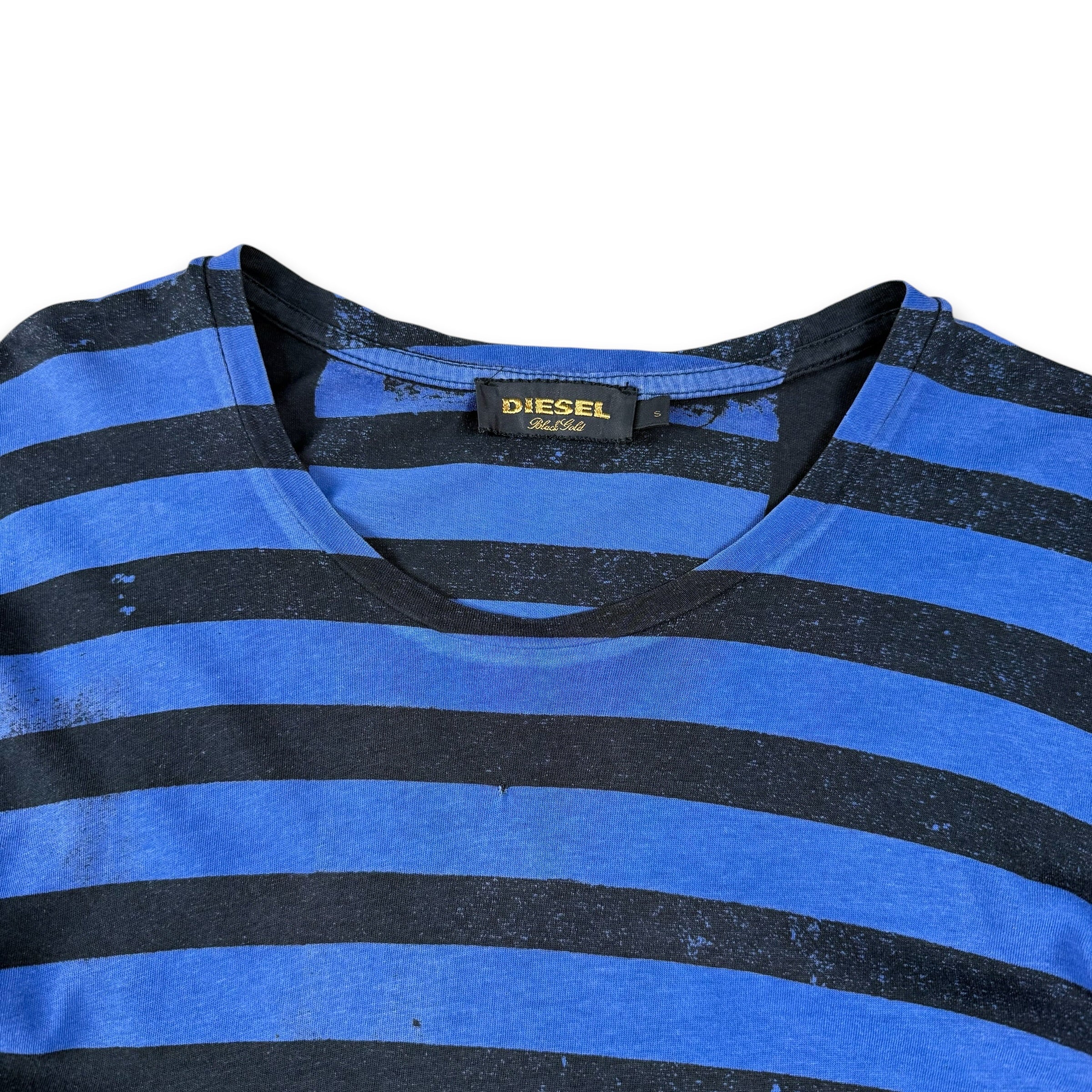 Diesel black label 2000's horizontal stripe fitted long sleeve (S)