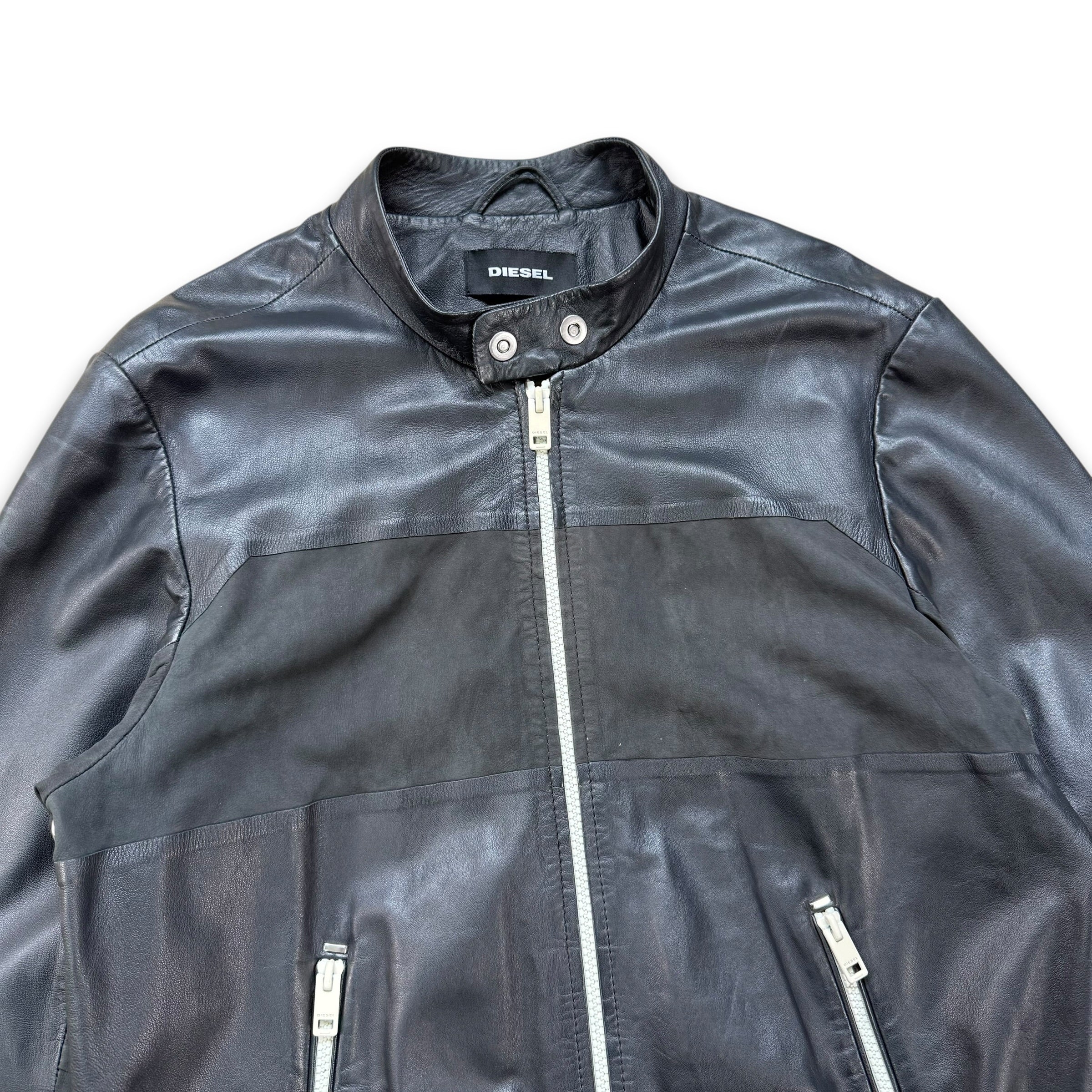 Diesel 2000's lamb skin leather zip up jacket (S)