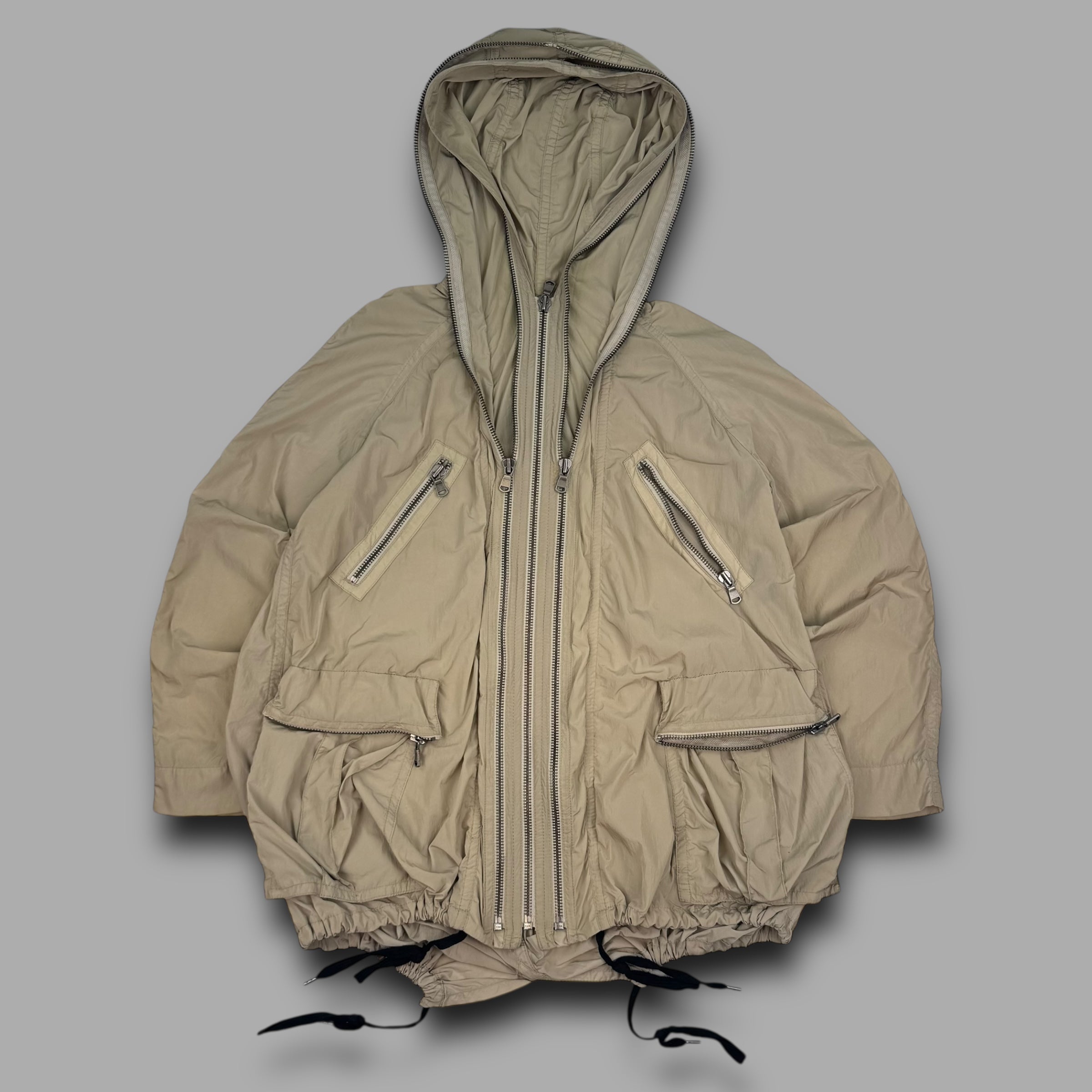 Allsaints 2000's technical triple zip lightweight parka jacket (M) wms