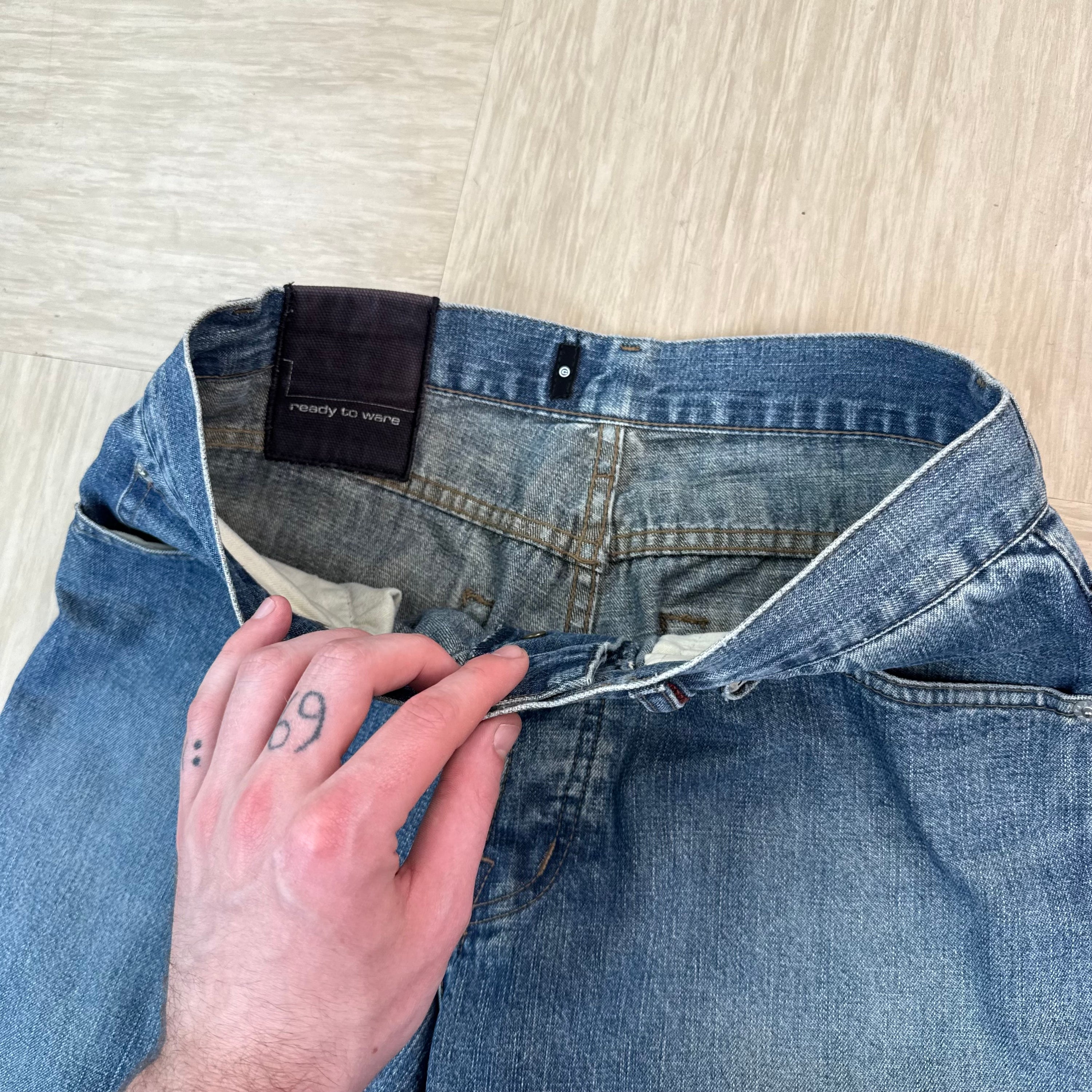 Firetrap black seal 2000's relaxed denim bootcut jeans (S)