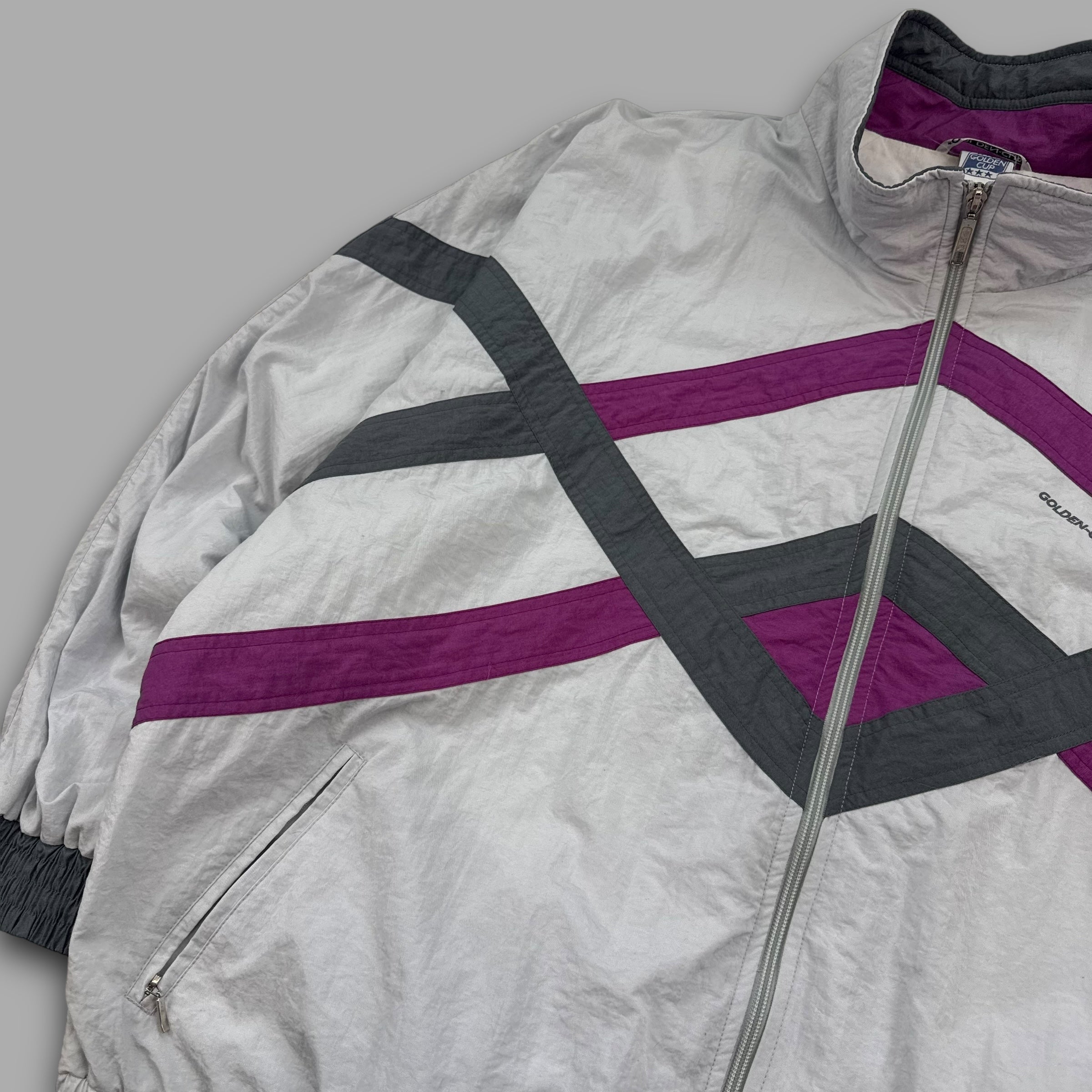 Golden cup 1990's boxy fit zip-up windbreaker (XL)