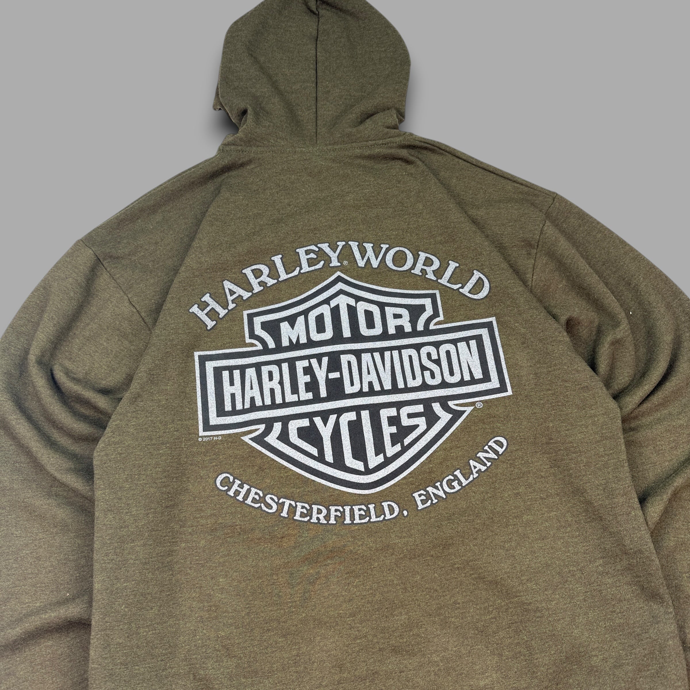 Harley Davidson 2000's zip up graphic spellout hoodie (L)