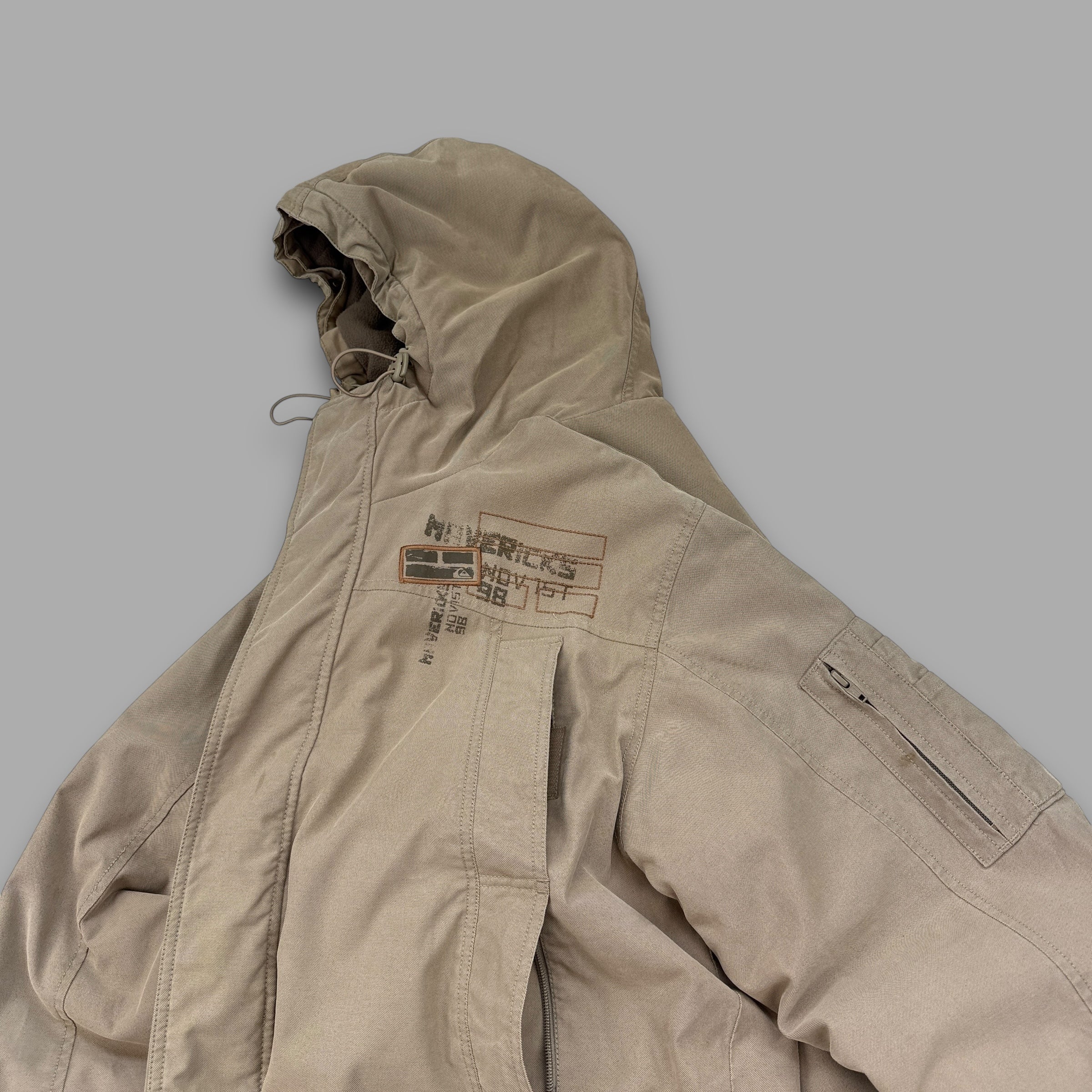 Quiksilver 2000's technical multi-pocket parka jacket (XL)