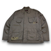 Load image into Gallery viewer, Quiksilver 2000’s multi-pocket embroidered zip-up overshirt (XL)
