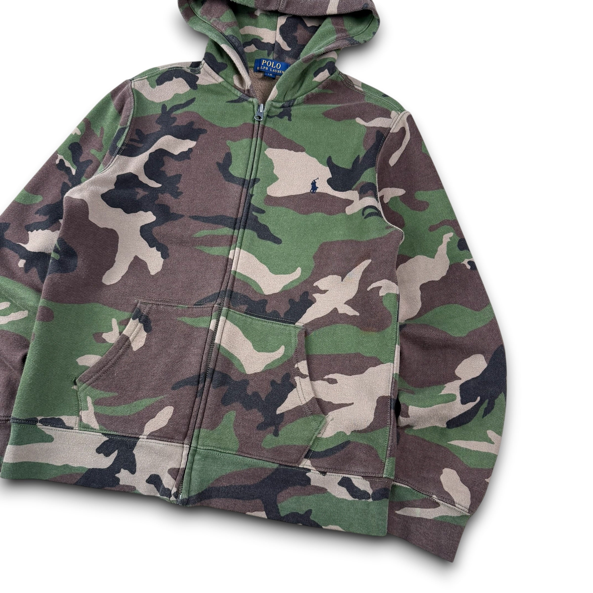 Ralph Lauren 2000's fitted zip up camo hoodie (XS)