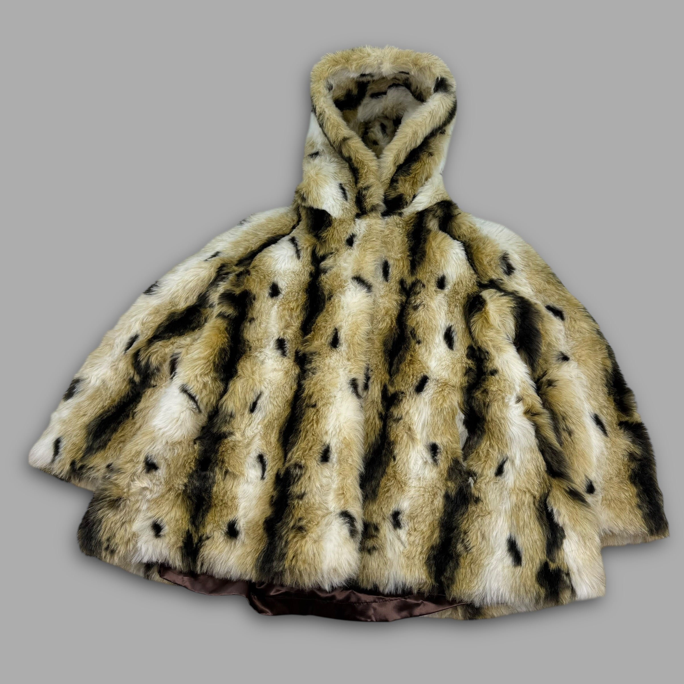 Marble 2000's faux lynx fur hooded coat with clasp closures (XS) wms