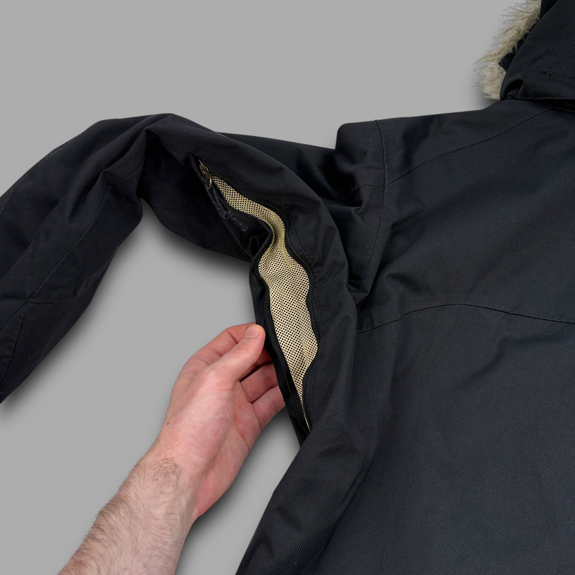 Columbia titanium 2000's technical fur hood waterproof shell jacket (M) wms